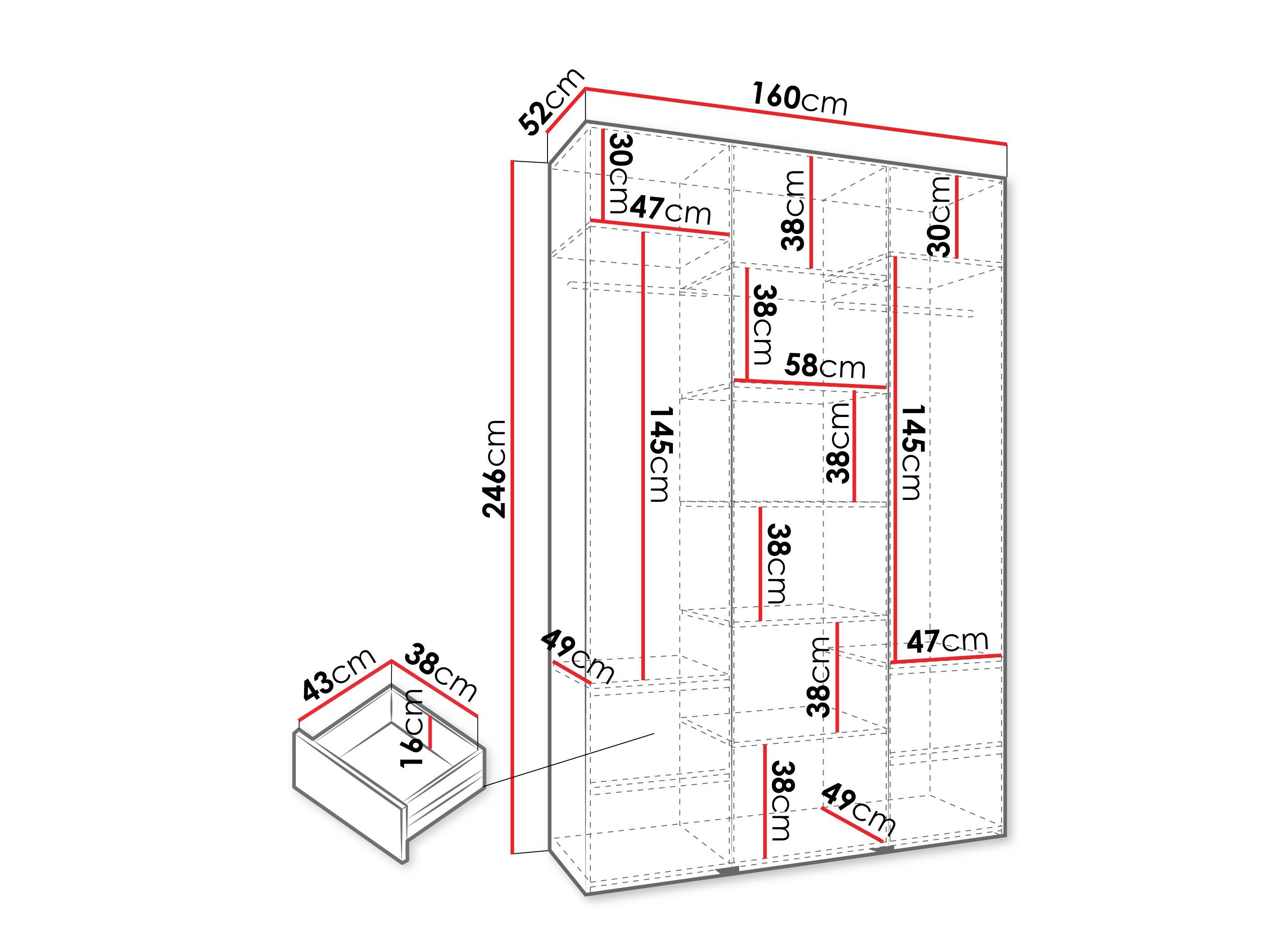 Armoire Hartford 563 (Cachemire)