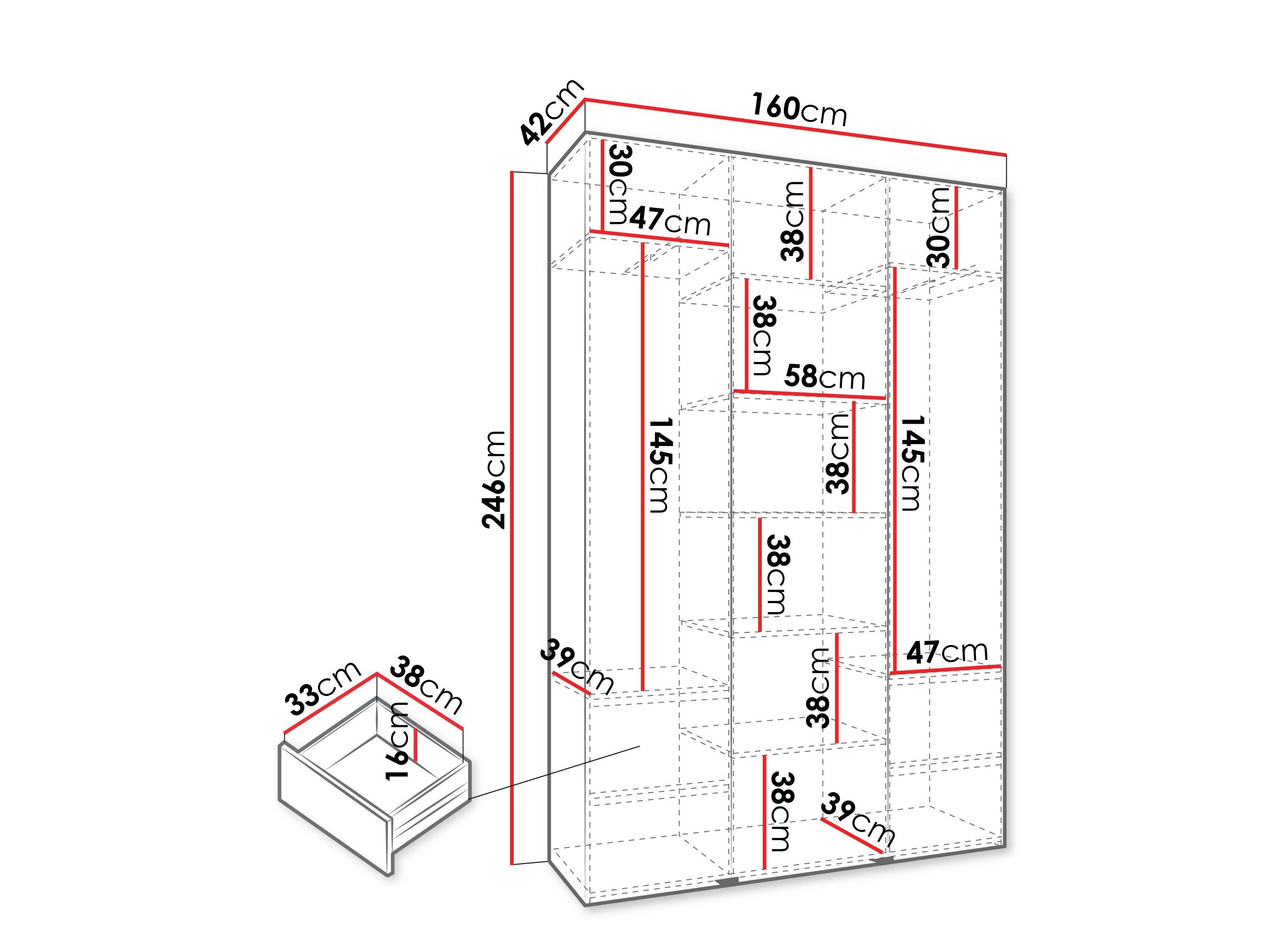 Armoire Hartford 563 (Cachemire)