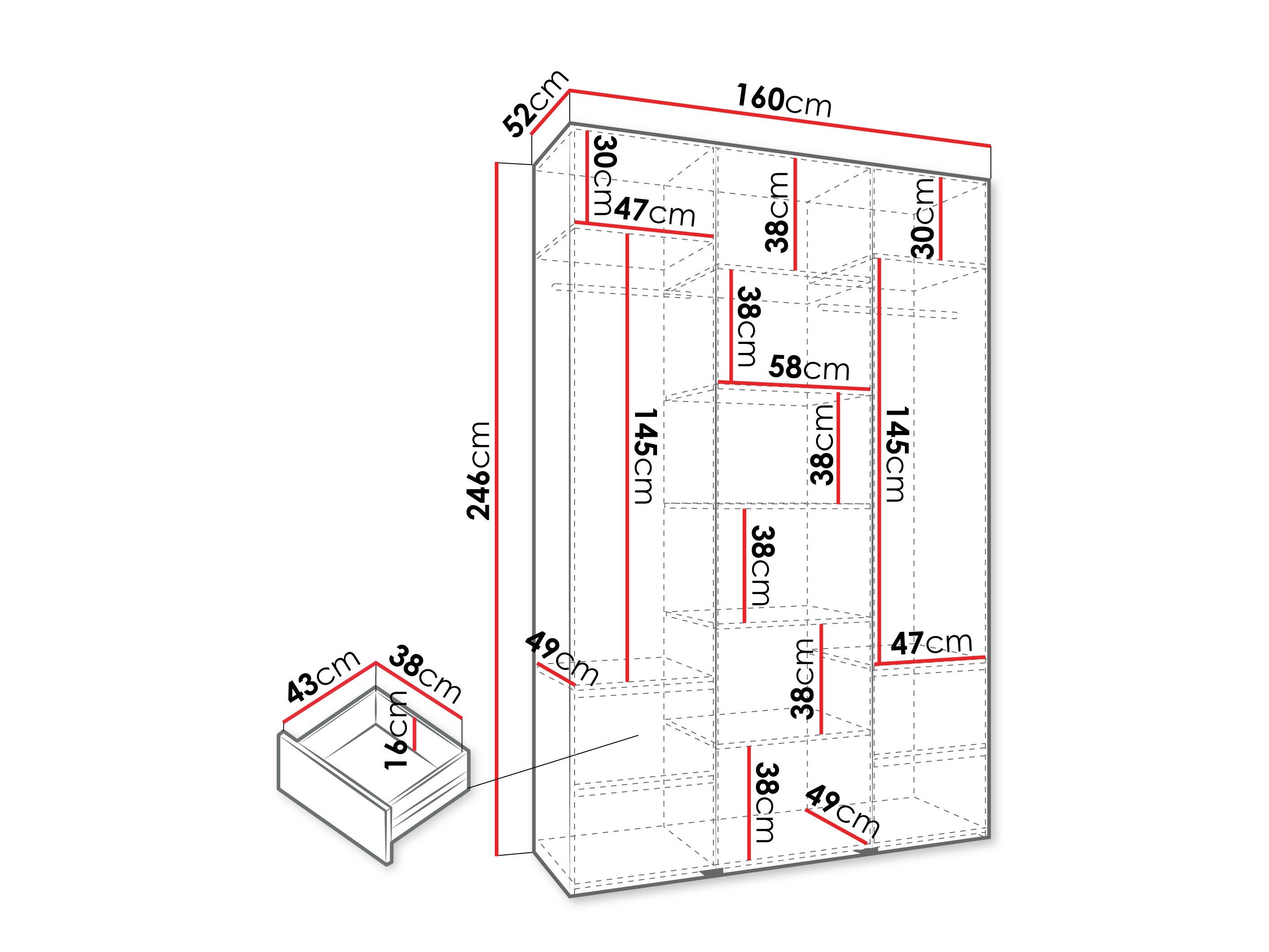 Armoire Hartford 563 (Cachemire)