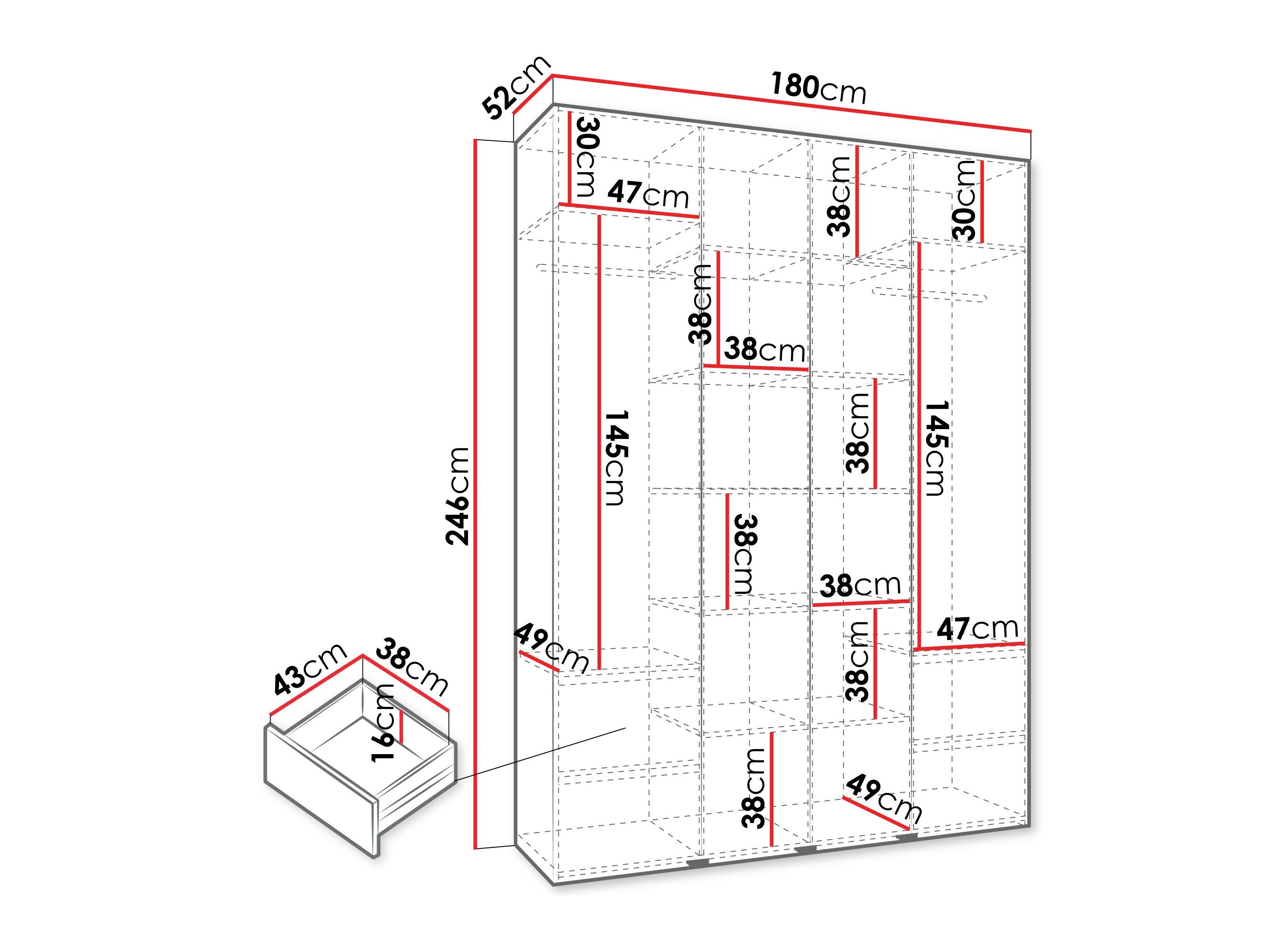 Armoire Hartford 564 (Blanc)