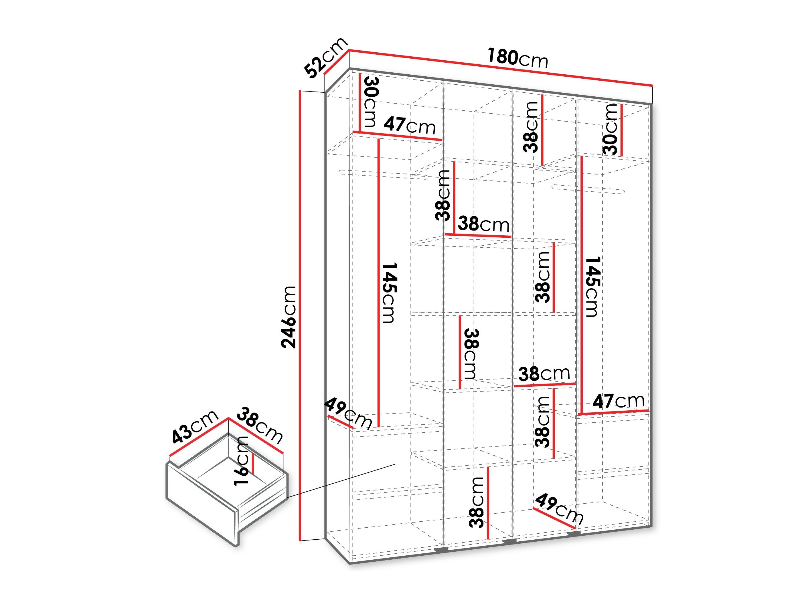 Armoire Hartford 564 (Blanc)