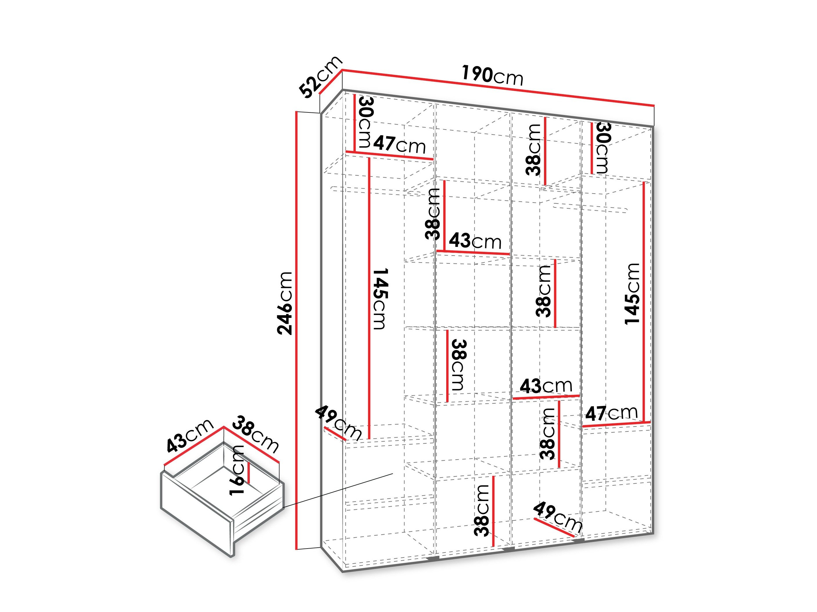 Armoire Hartford 564 (Blanc)