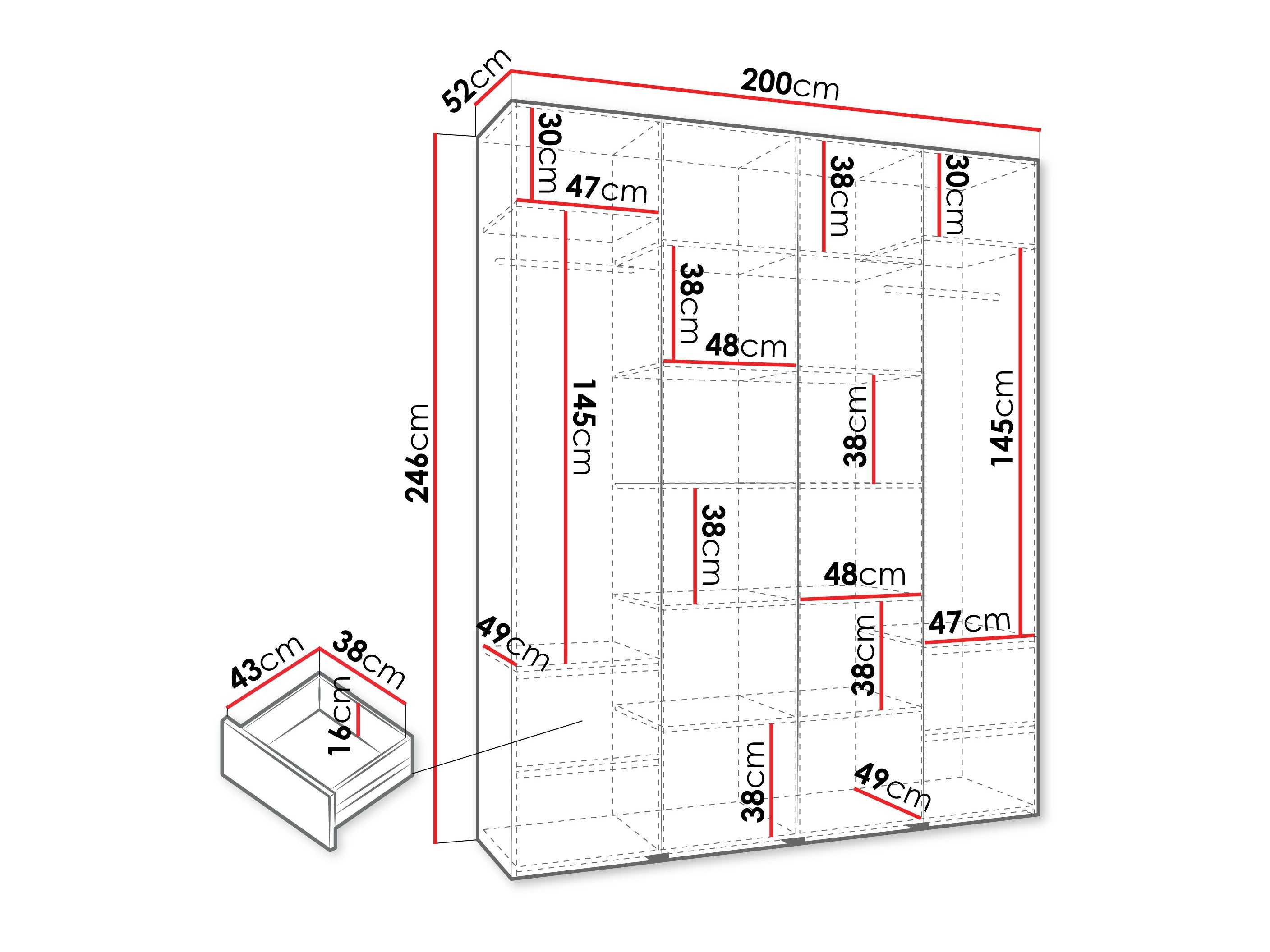 Armoire Hartford 564 (Blanc)