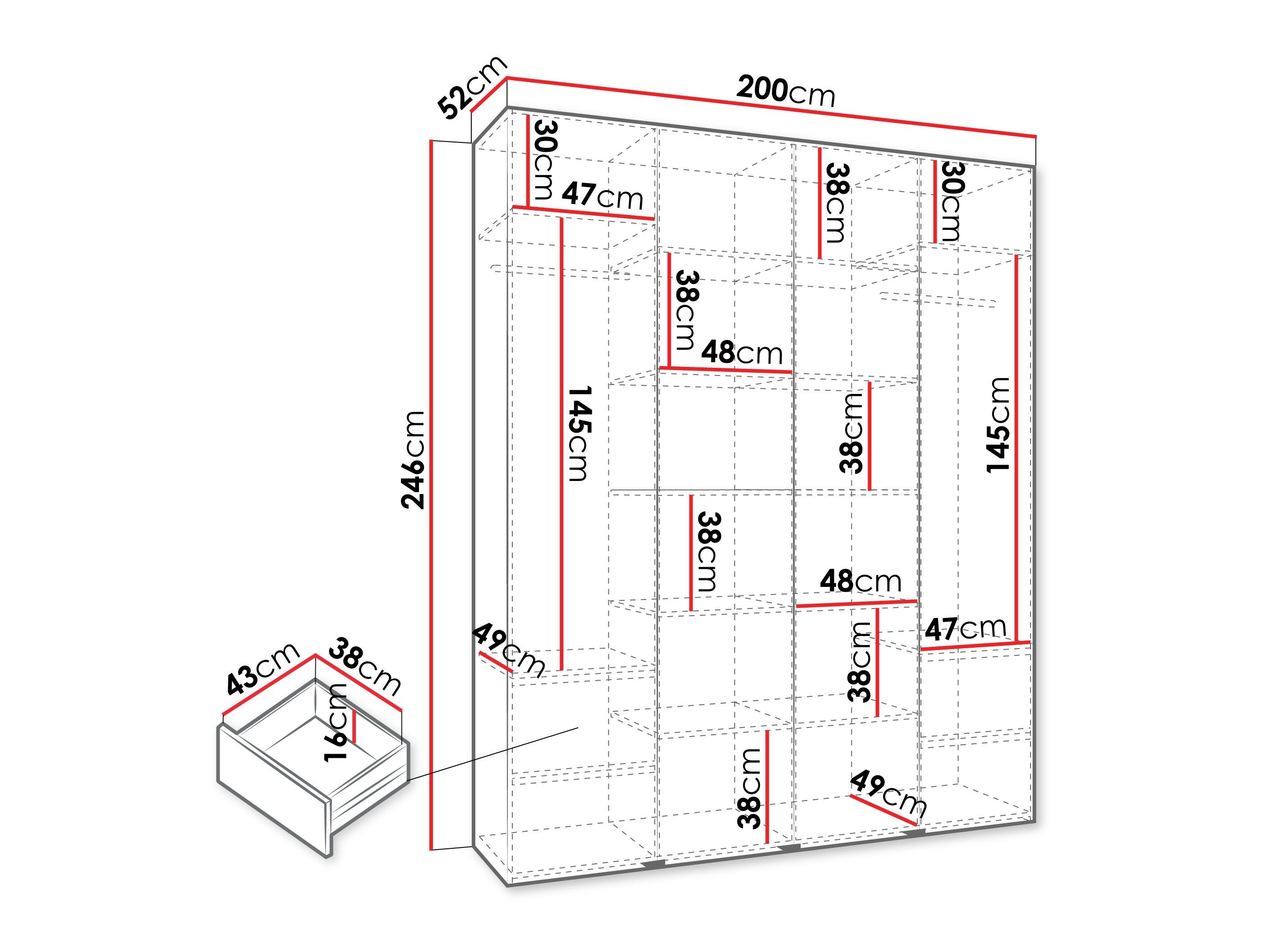 Armoire Hartford 564 (Blanc)