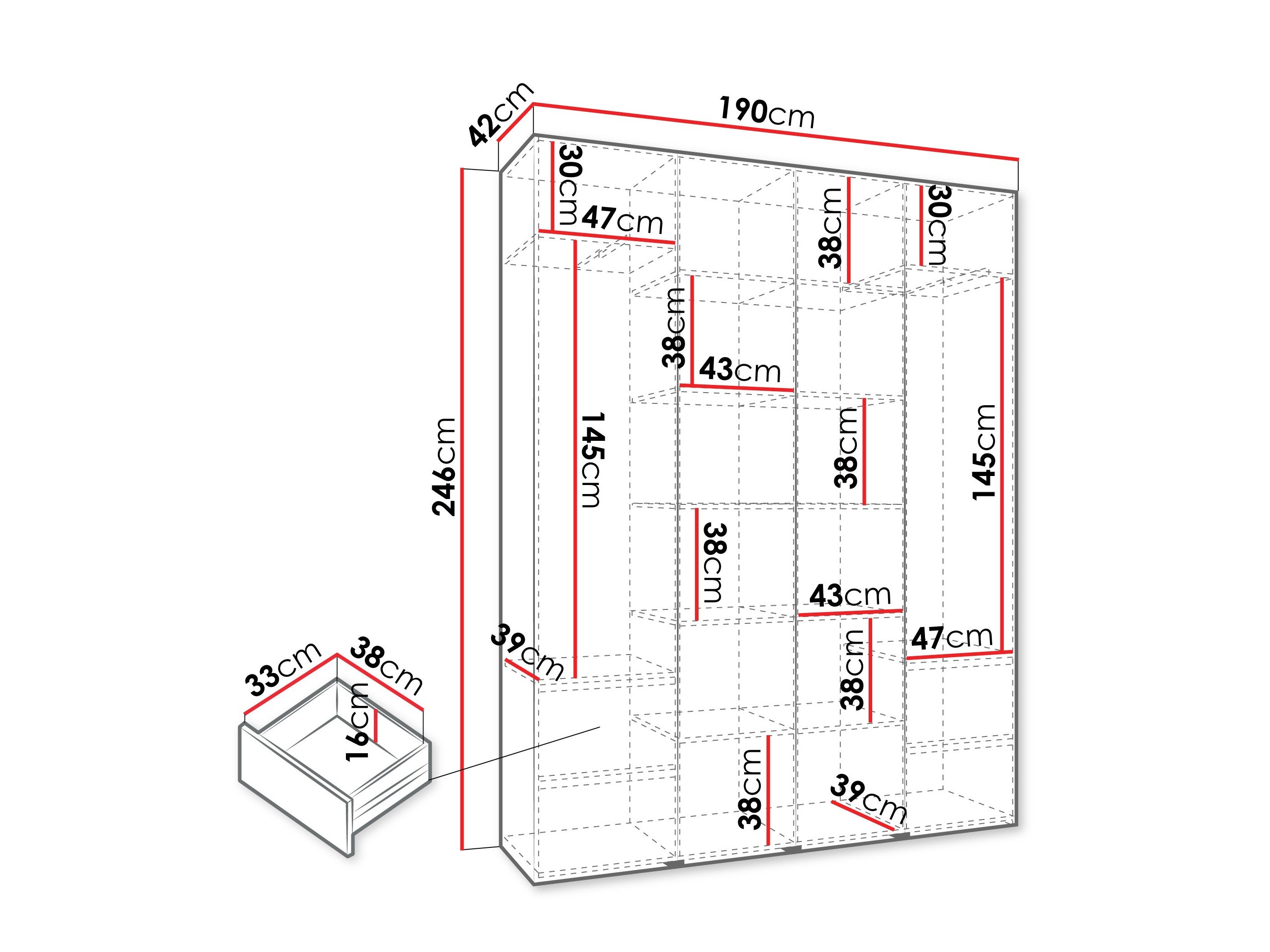Armoire Hartford 564 (Cachemire)