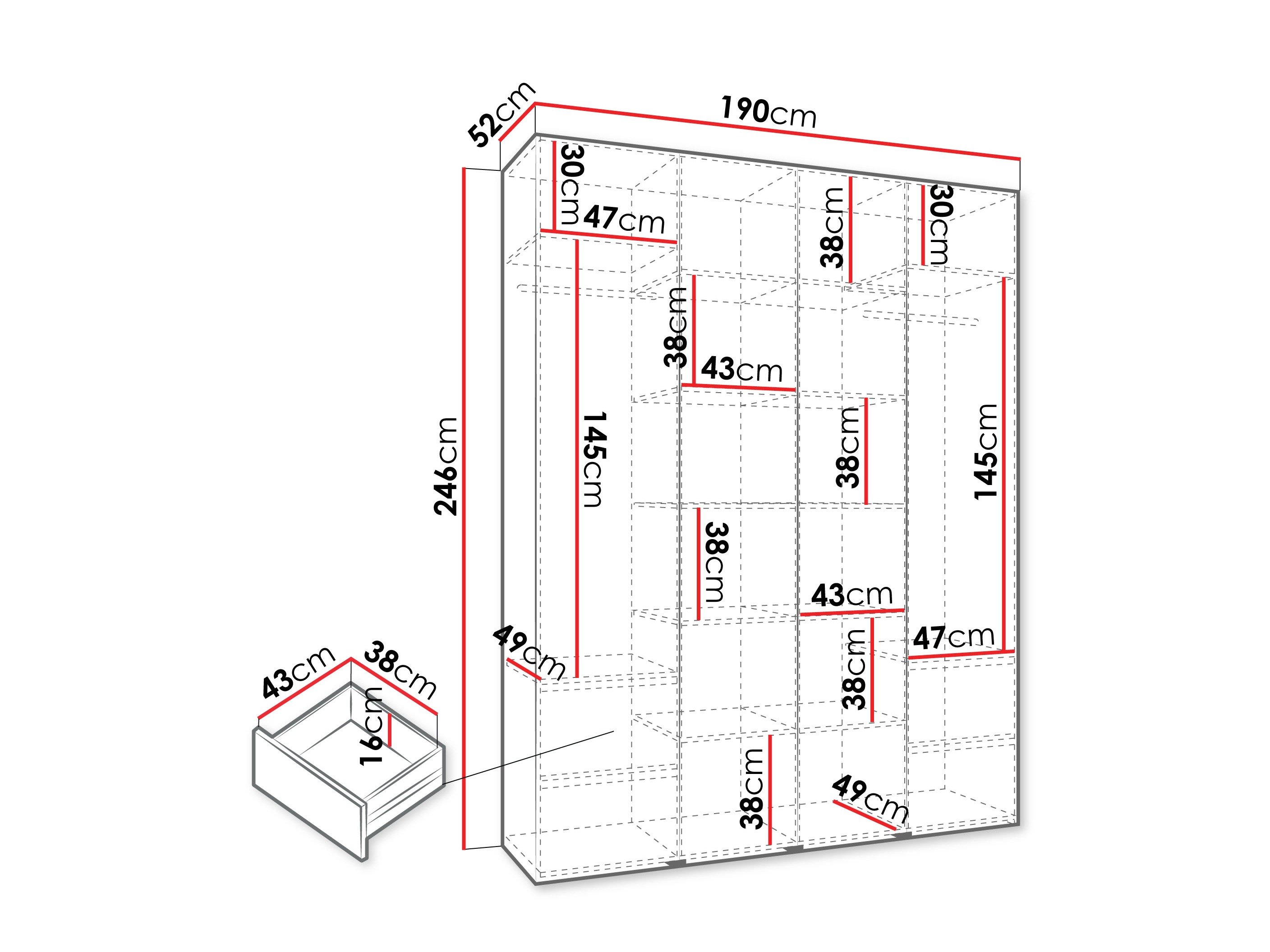Armoire Hartford 570 (Blanc)