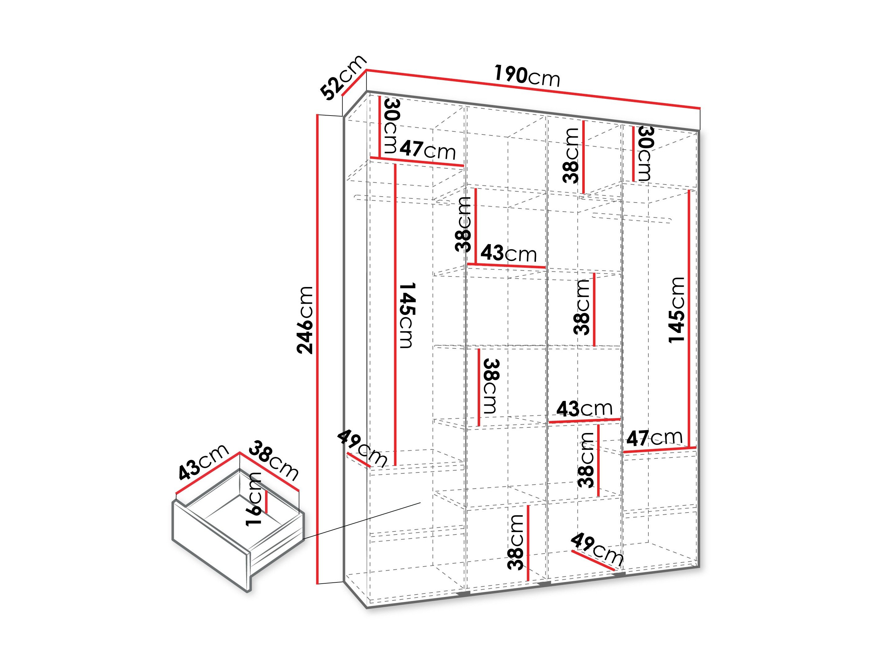 Armoire Hartford 570 (Cachemire)