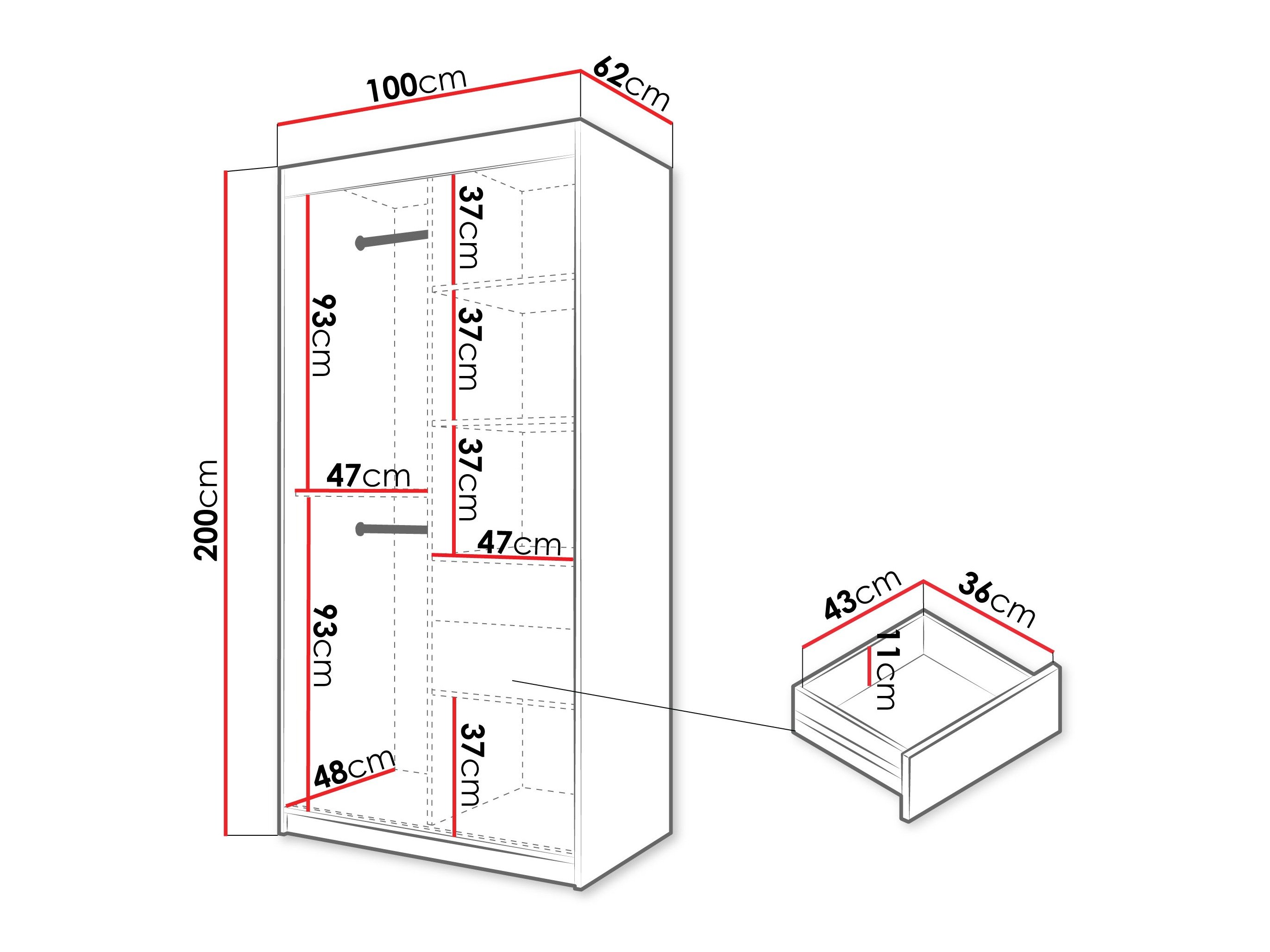 Armoire Hartford 578 (Noir)