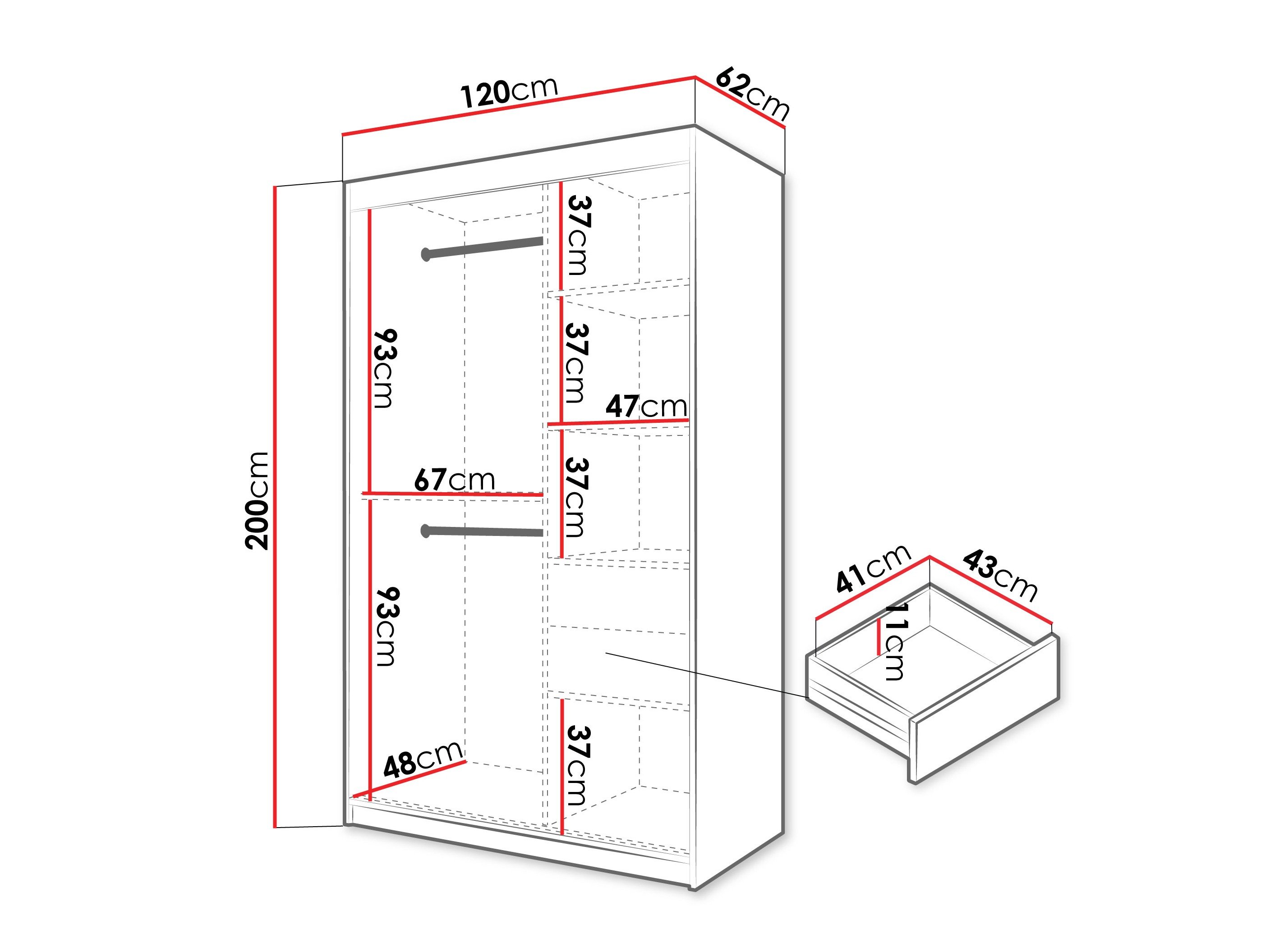 Armoire Hartford 578 (Noir)