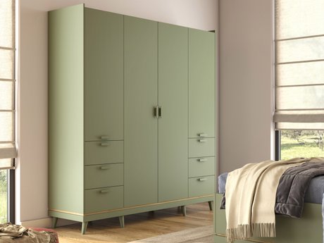 Armoire Fertalu 101 (Vert + Chêne)