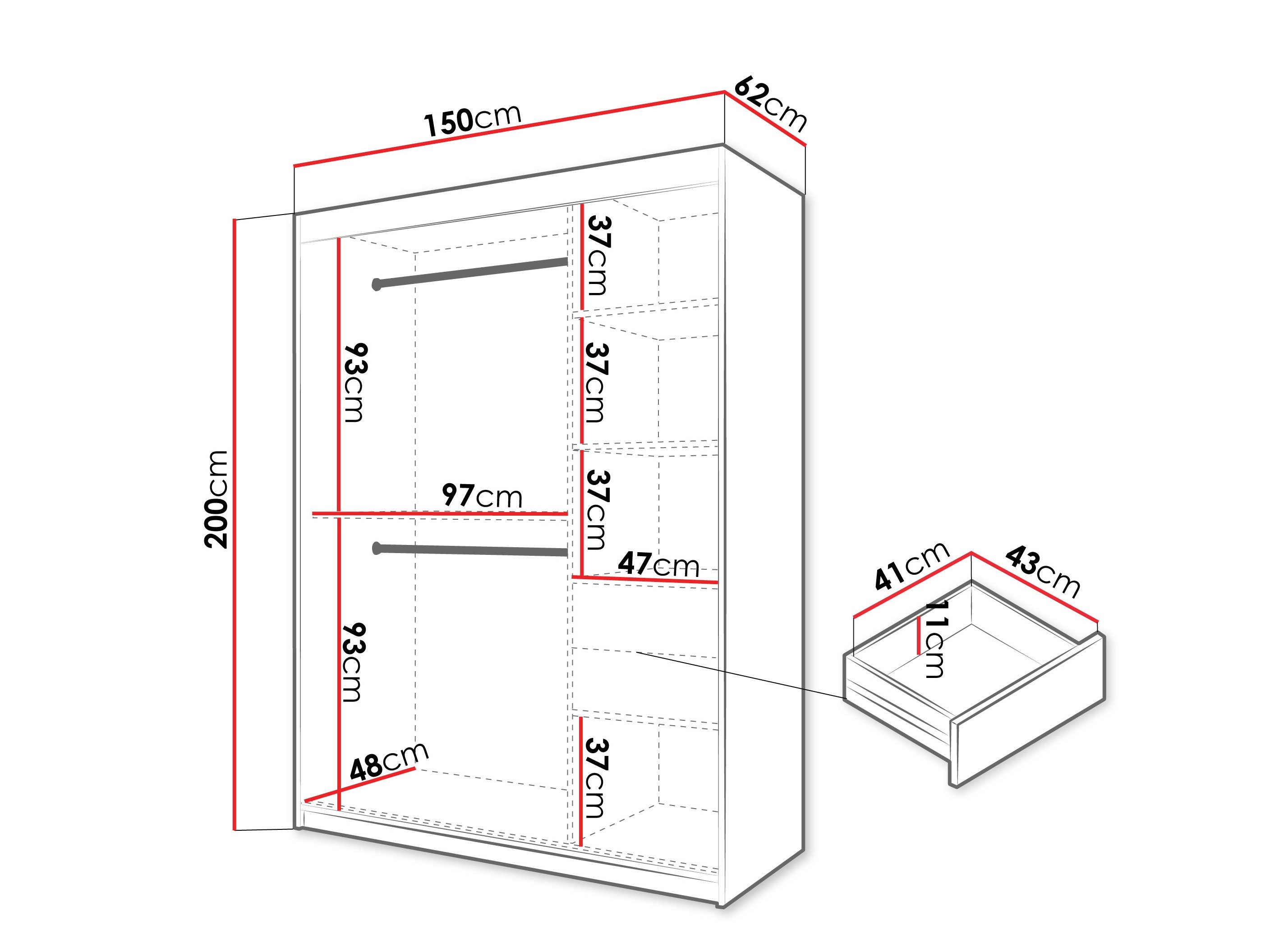Armoire Hartford 578 (Noir)