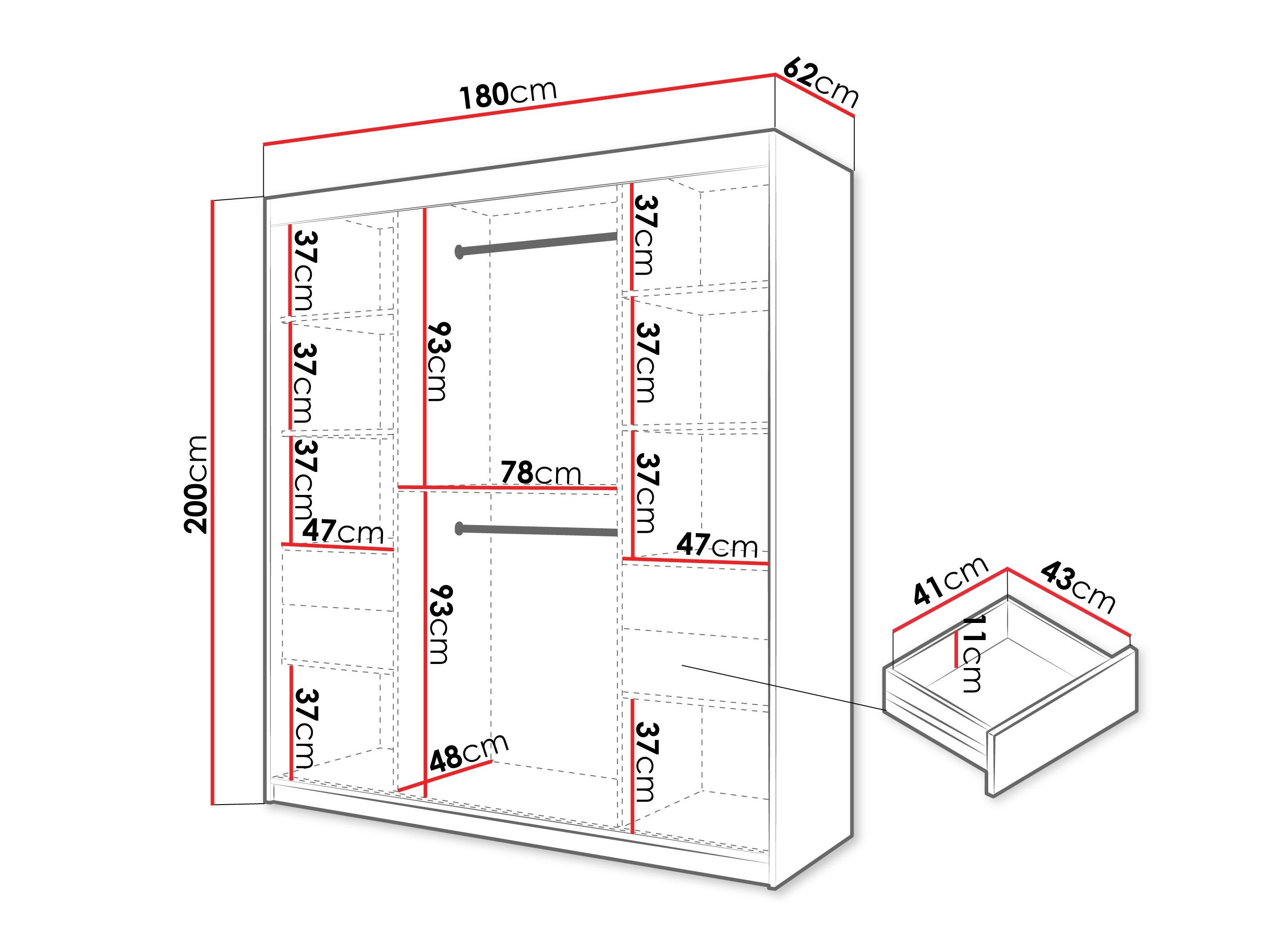 Armoire Hartford 578 (Noir)