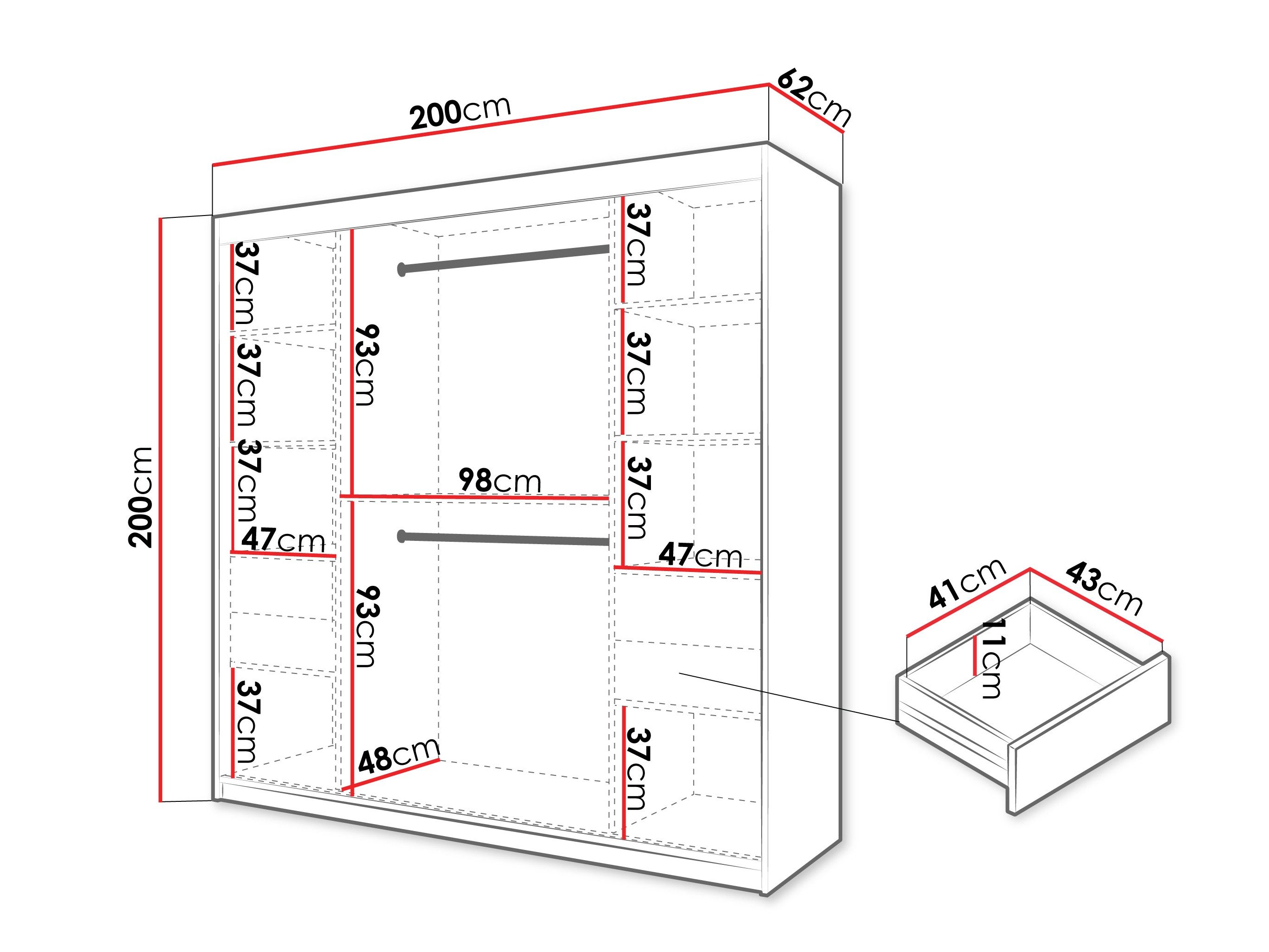 Armoire Hartford 578 (Noir)