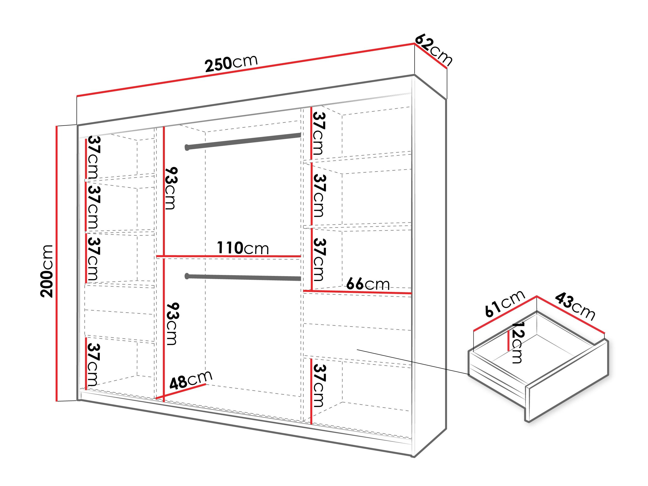 Armoire Hartford 578 (Noir)