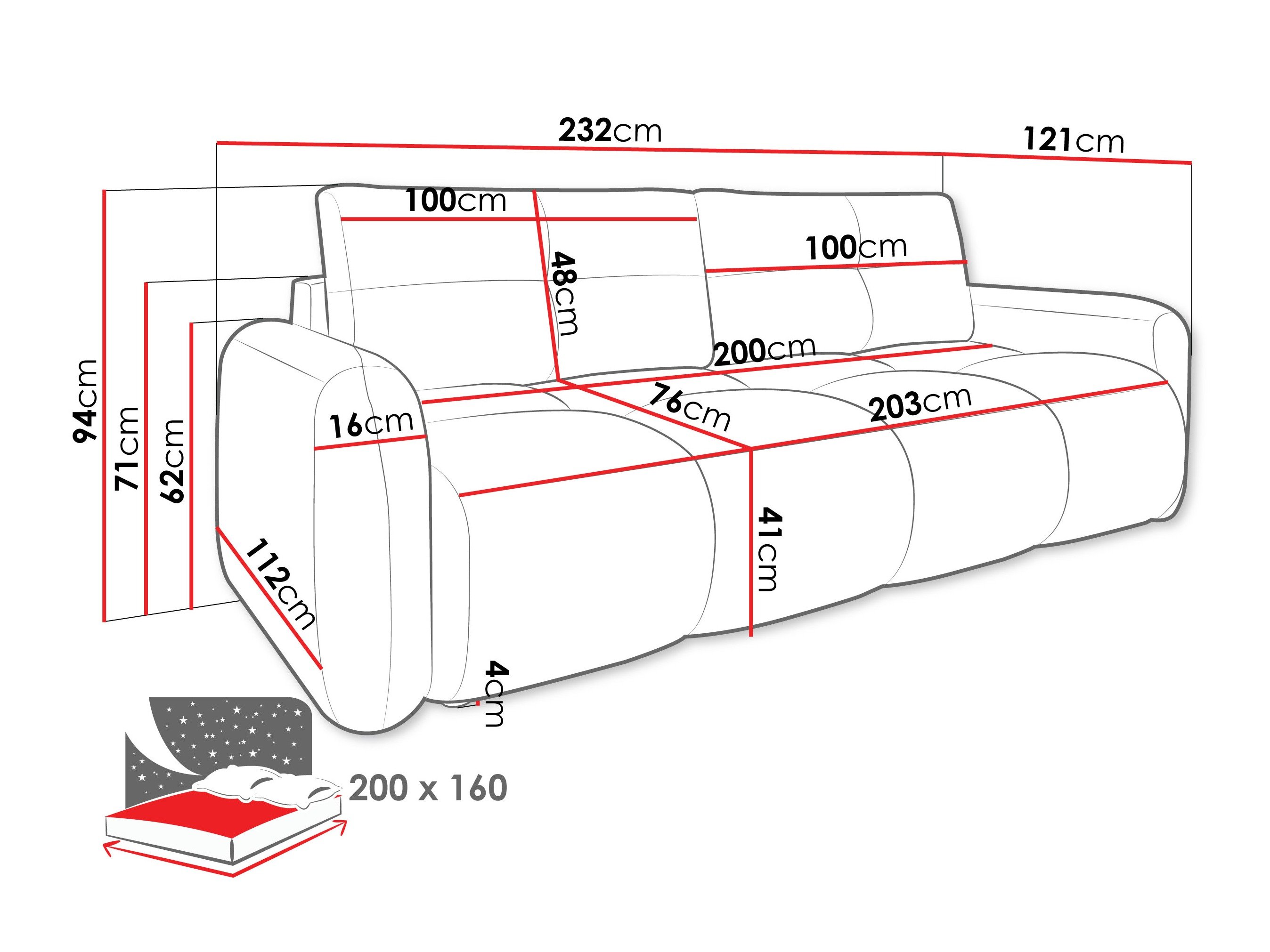 Canapé convertible Clinton 100 (Lambi 04)