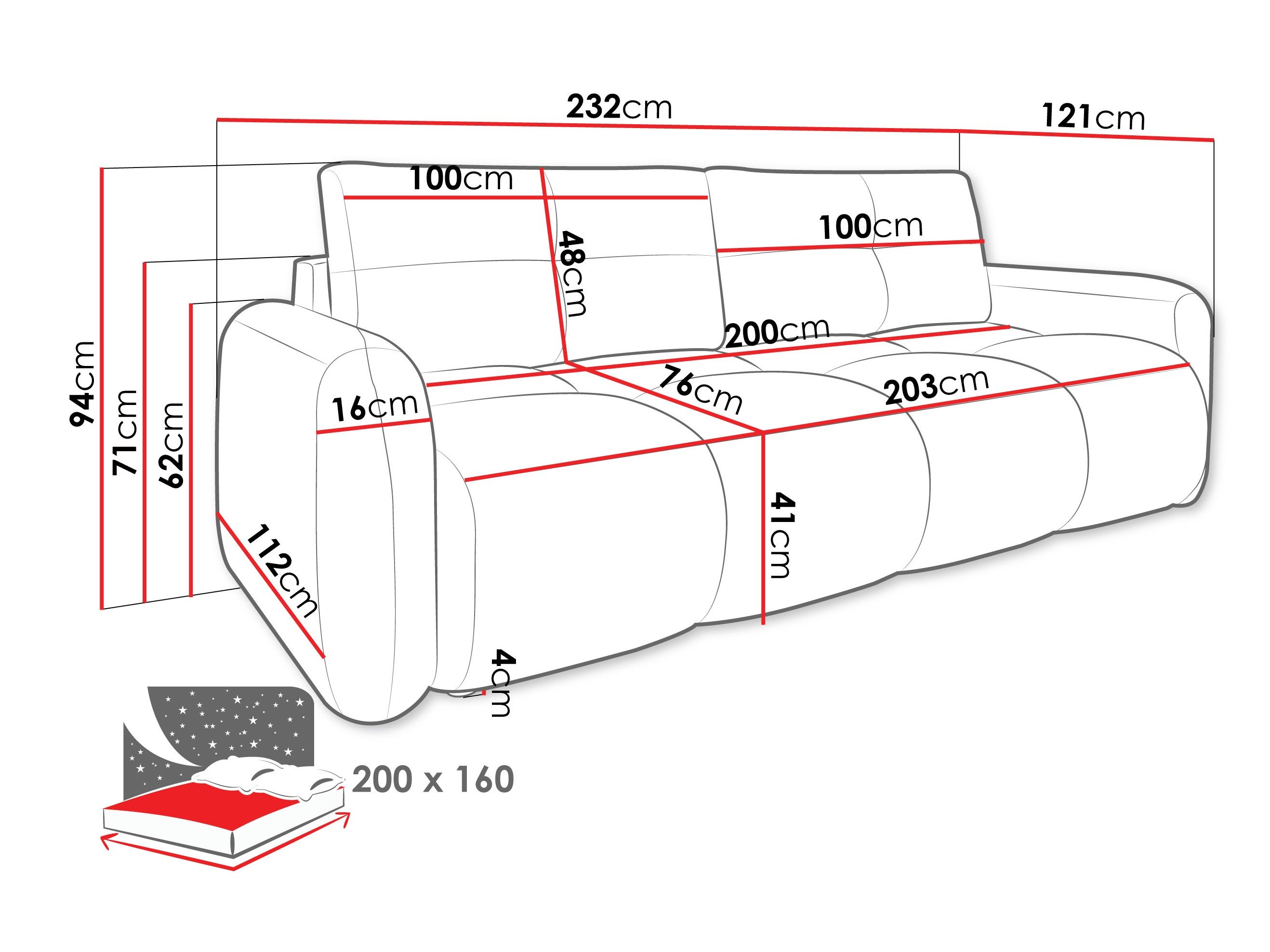 Canapé convertible Clinton 100 (Lambi 06)