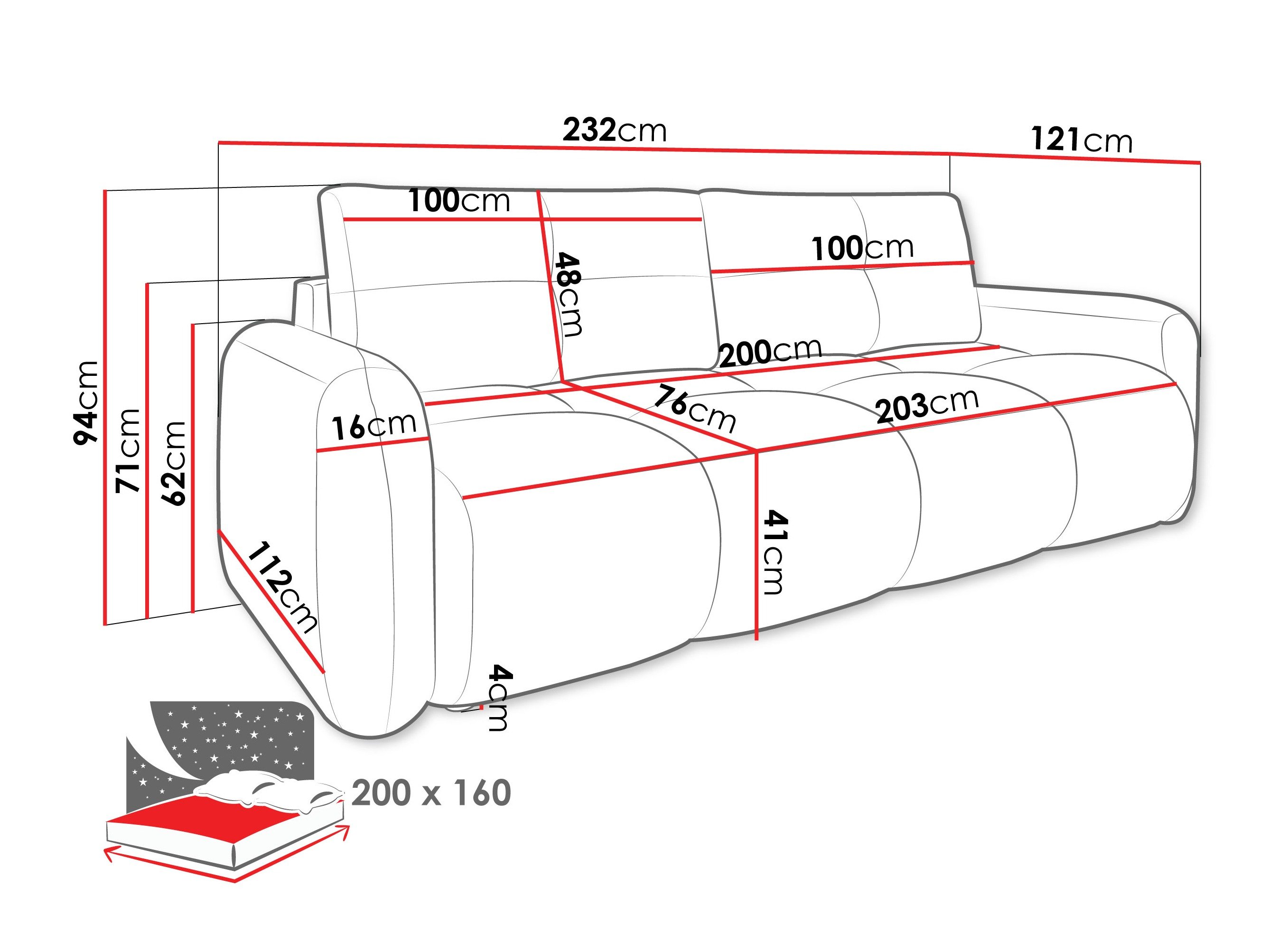 Canapé convertible Clinton 100 (Lambi 12)