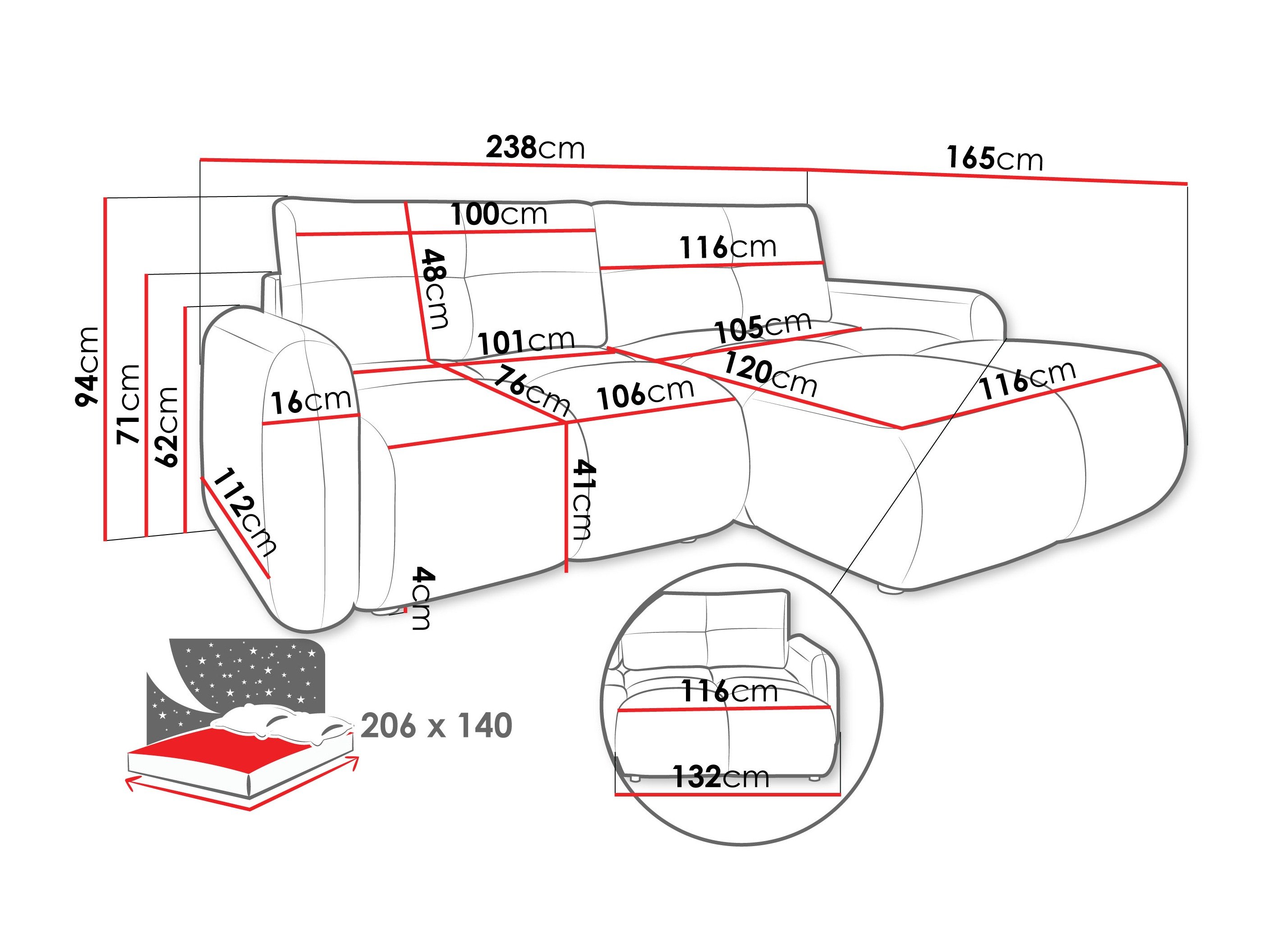 Canapé d'angle Clinton 101 (Lambi 04)