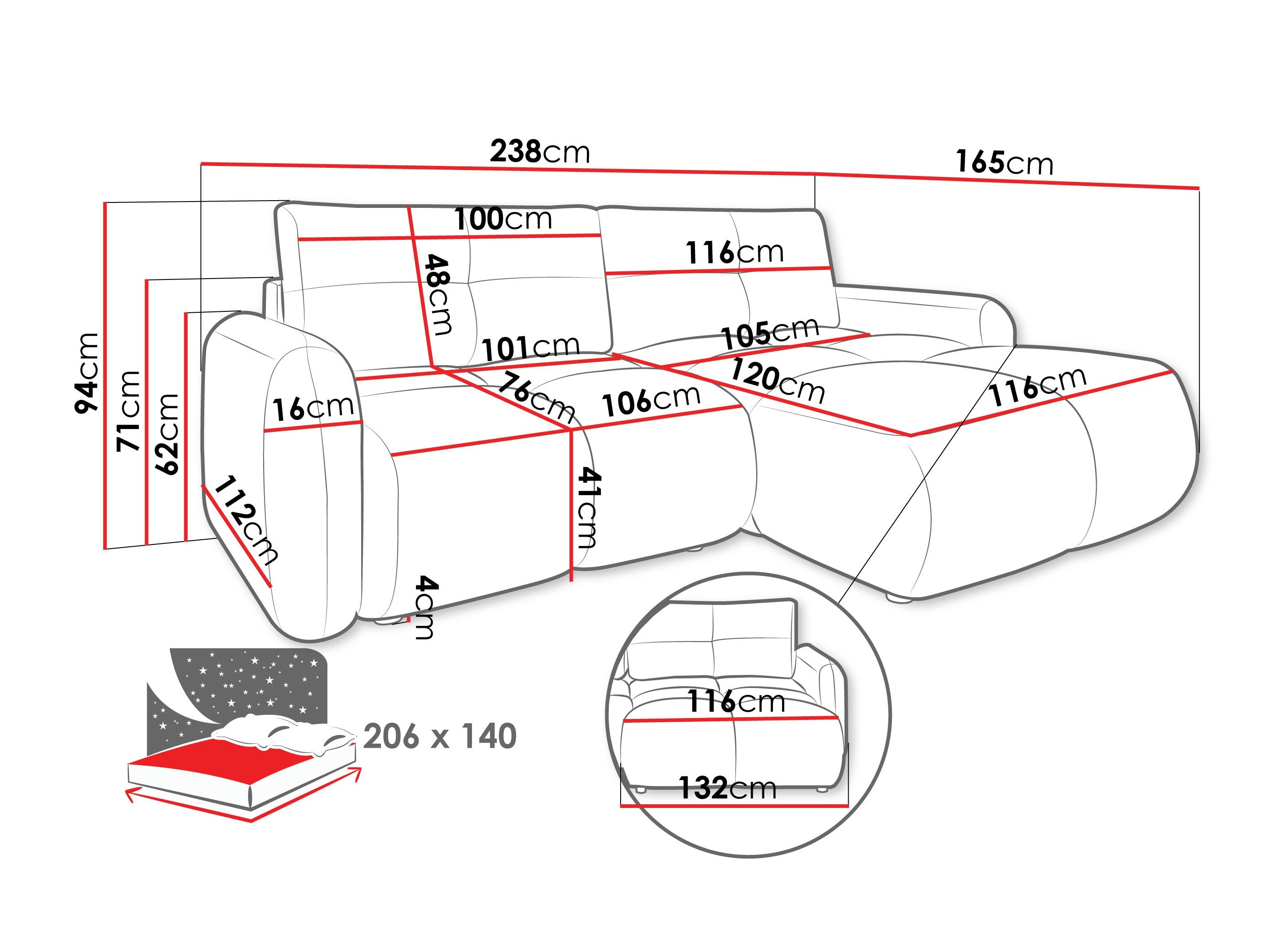 Canapé d'angle Clinton 101 (Lambi 05)