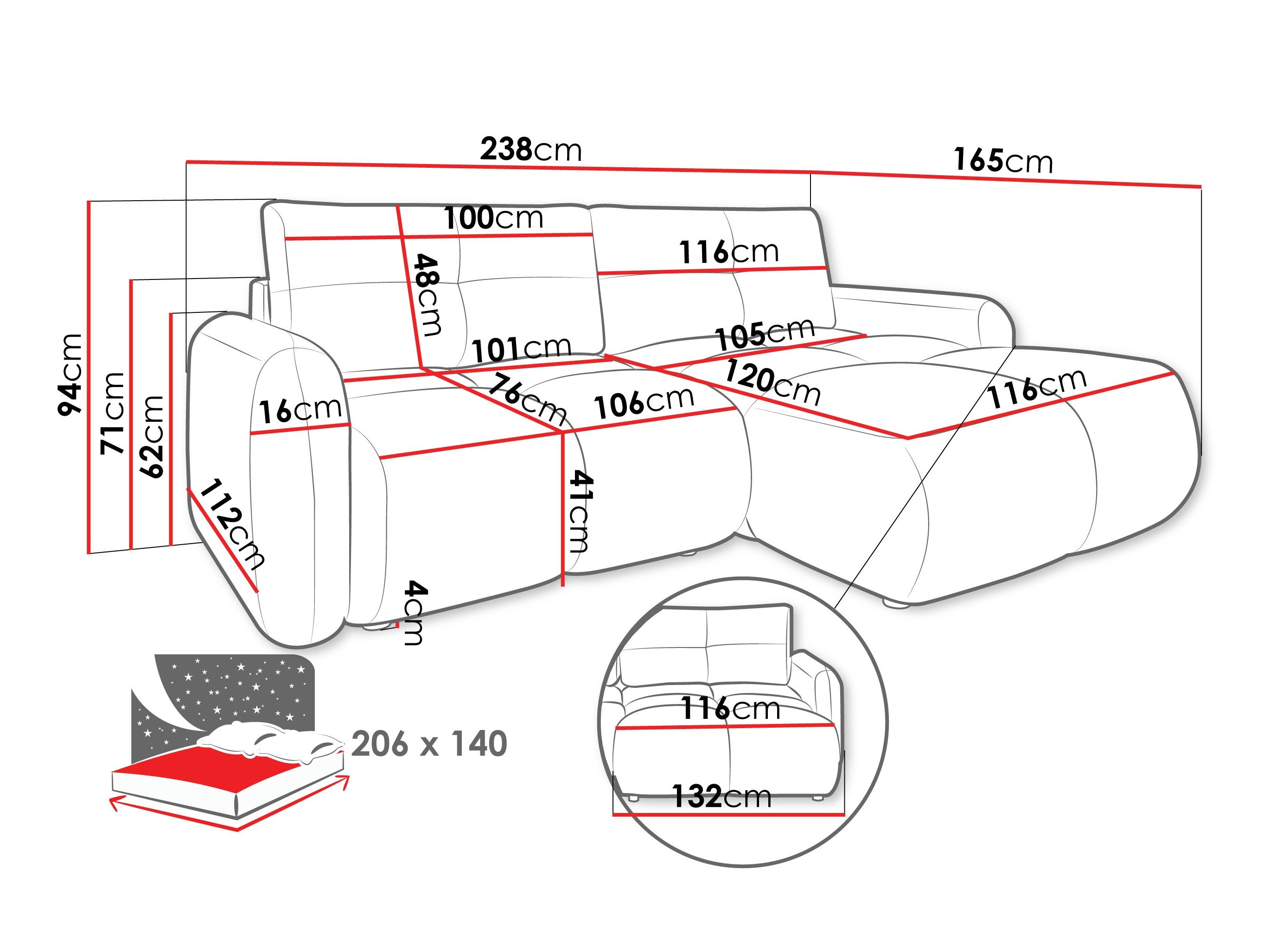 Canapé d'angle Clinton 101 (Lambi 12)