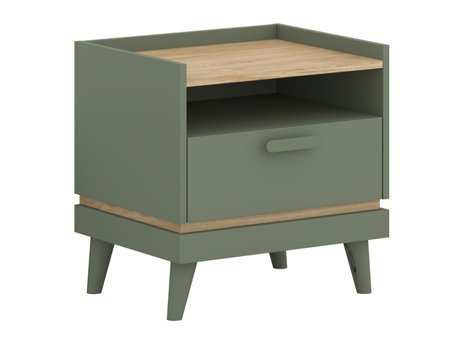Table de chevet Fertalu 102 (Vert + Chêne)
