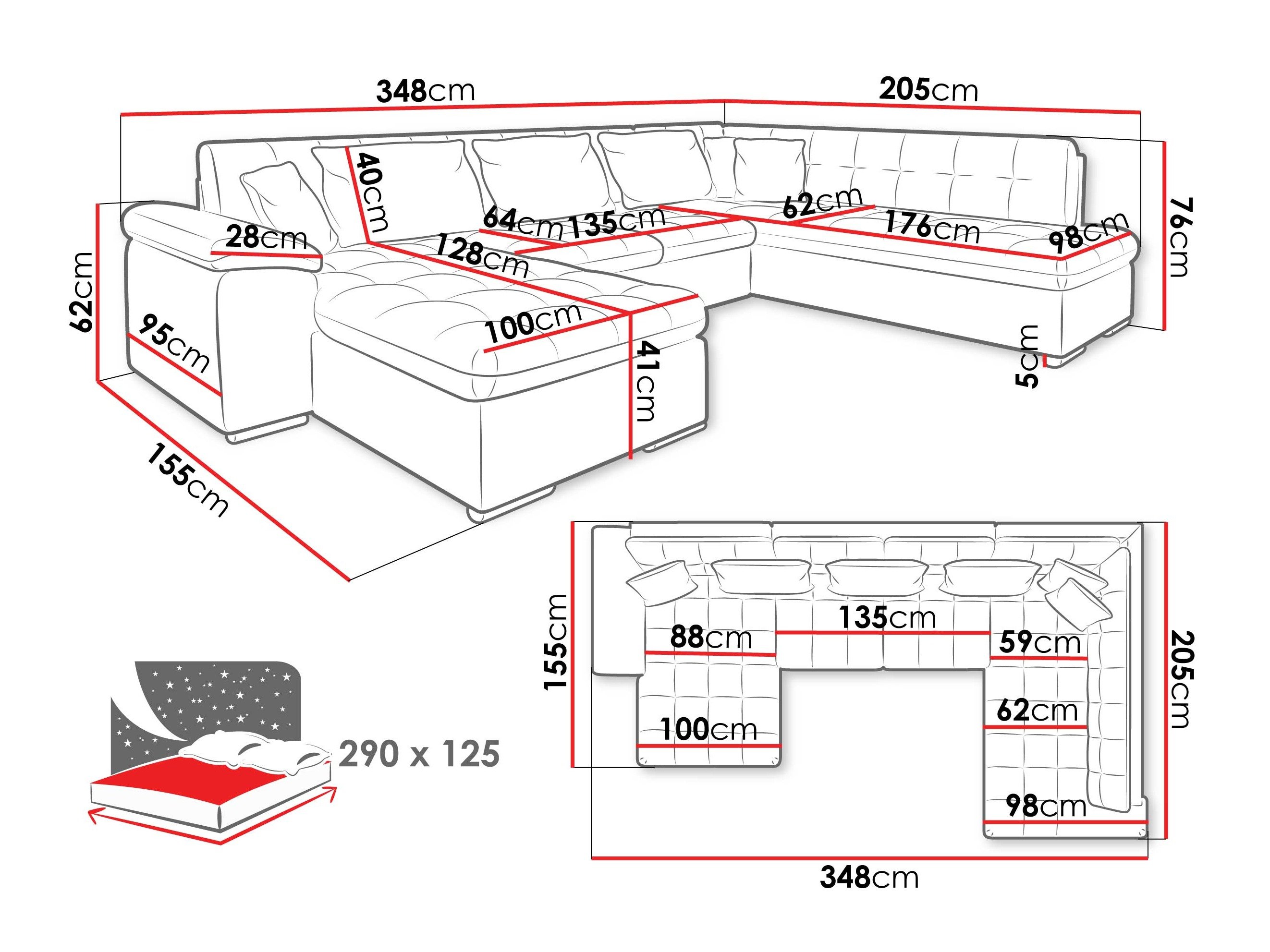 Canapé d'angle Comfivo Gemma V (Manza 22)