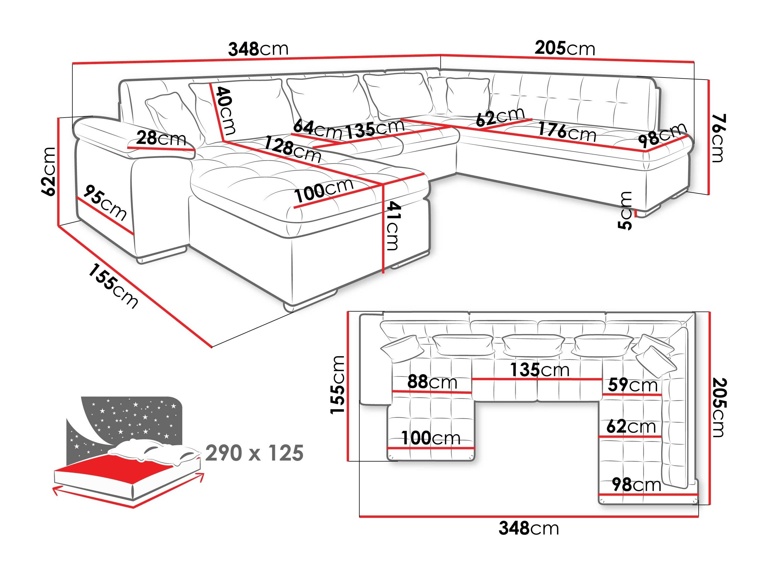 Canapé d'angle Comfivo Gemma V (Manza 22)