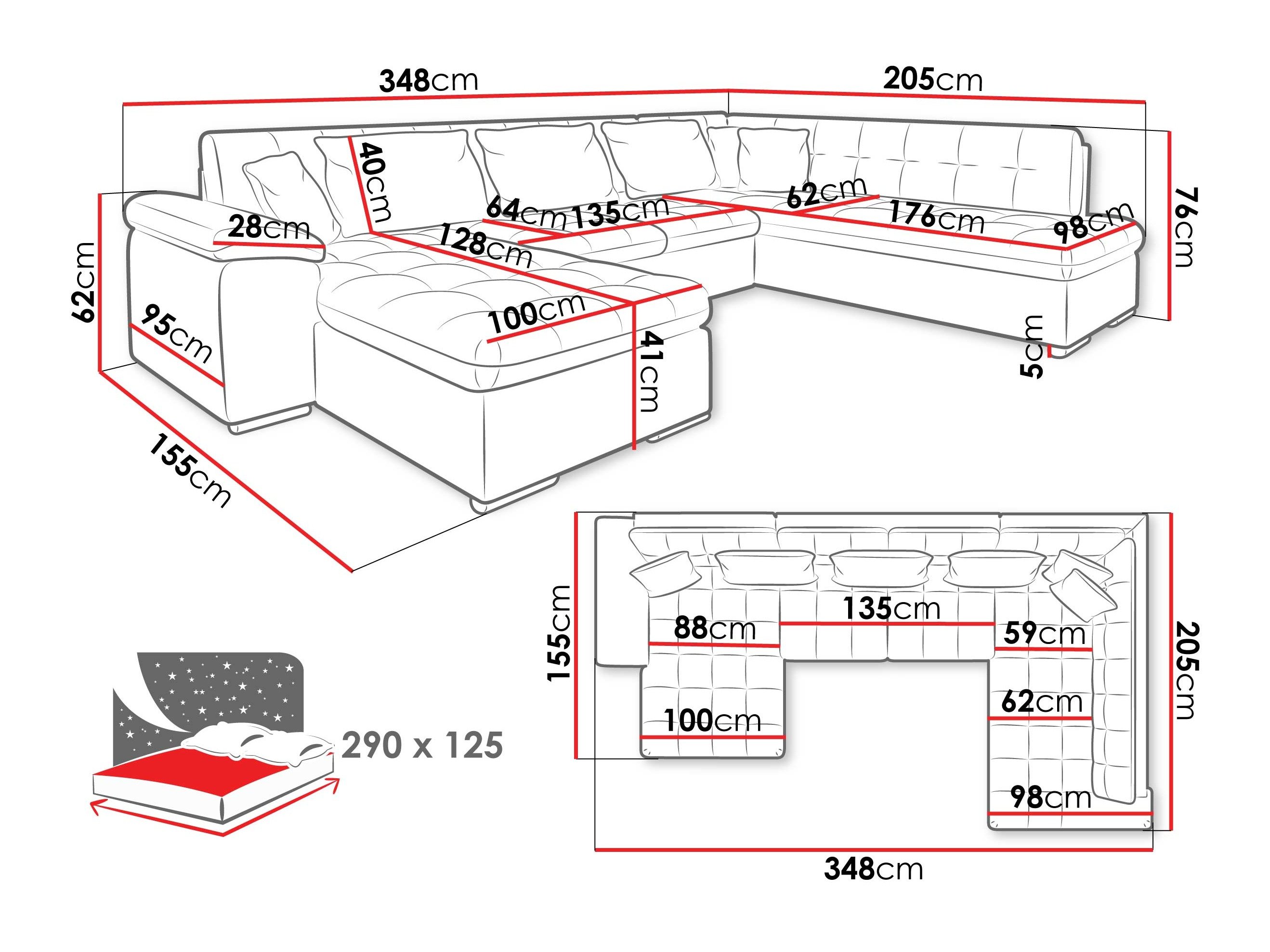 Canapé d'angle Comfivo Gemma V (Zoya 03 + Mokka 03)