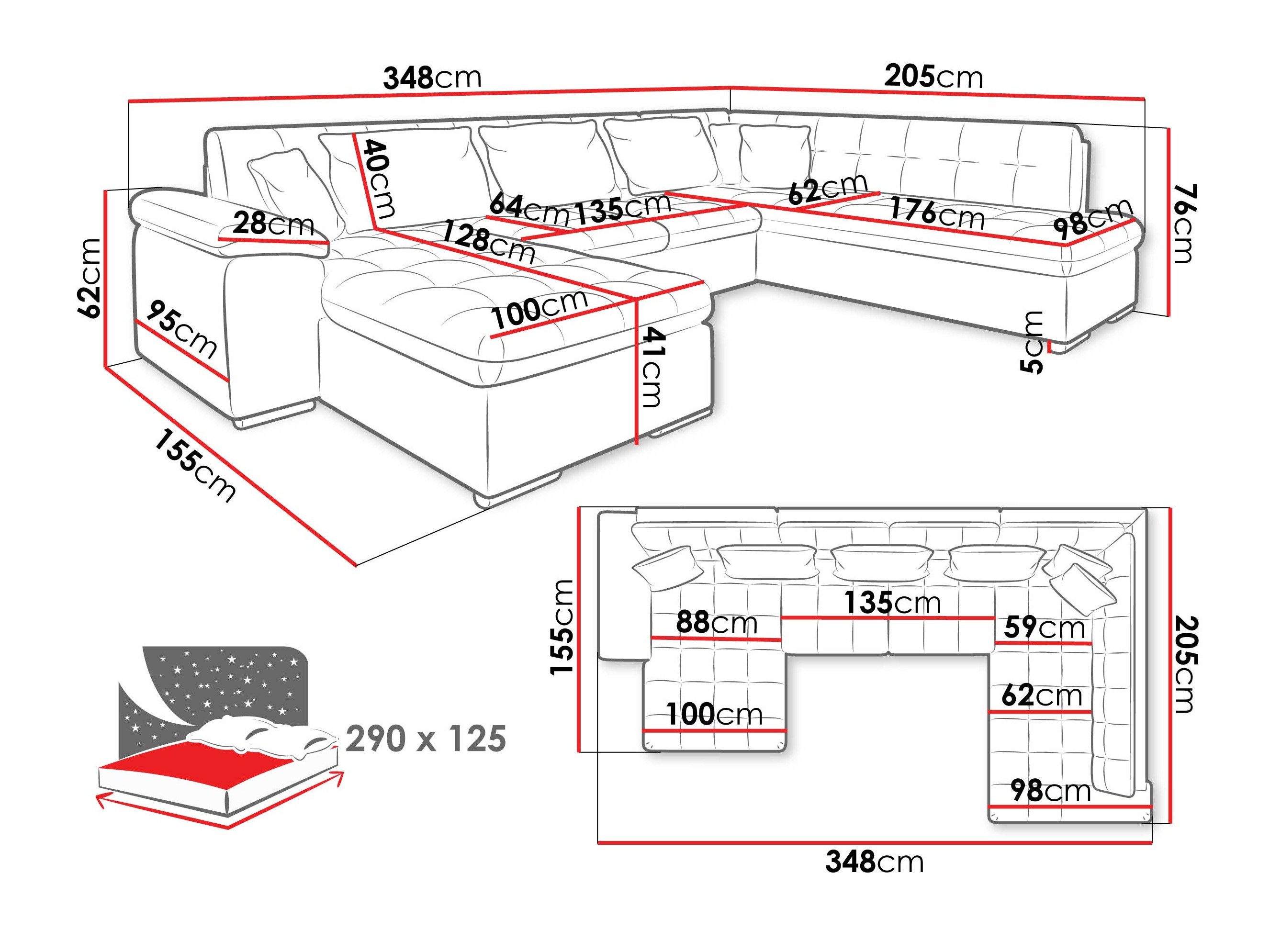 Canapé d'angle Comfivo Gemma VI (Zoya 03 + Mokka 03)