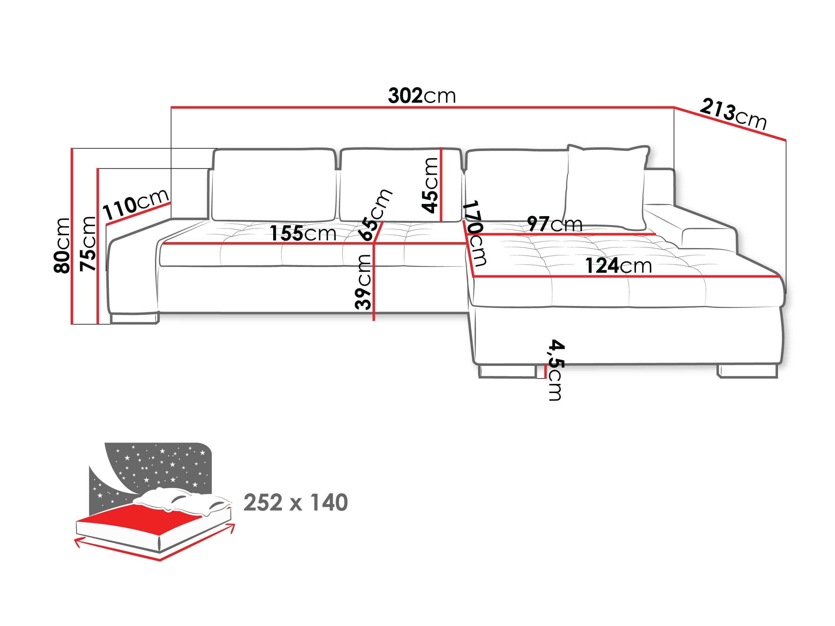 Canapé d'angle Comfivo Nitor II (Piano 21 + Mokka 03)