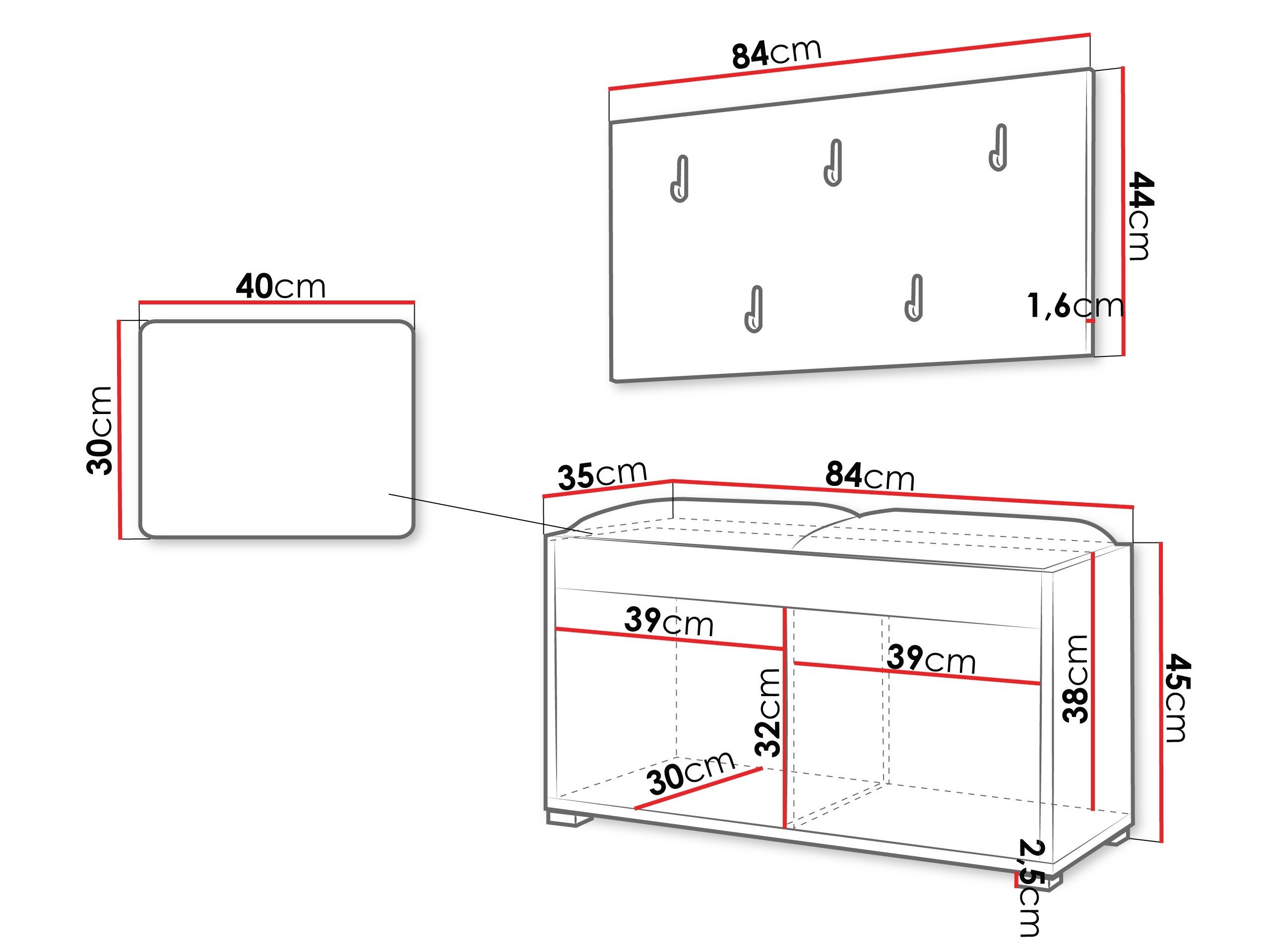Meuble d'entrée Comfivo Tutela (Chêne)