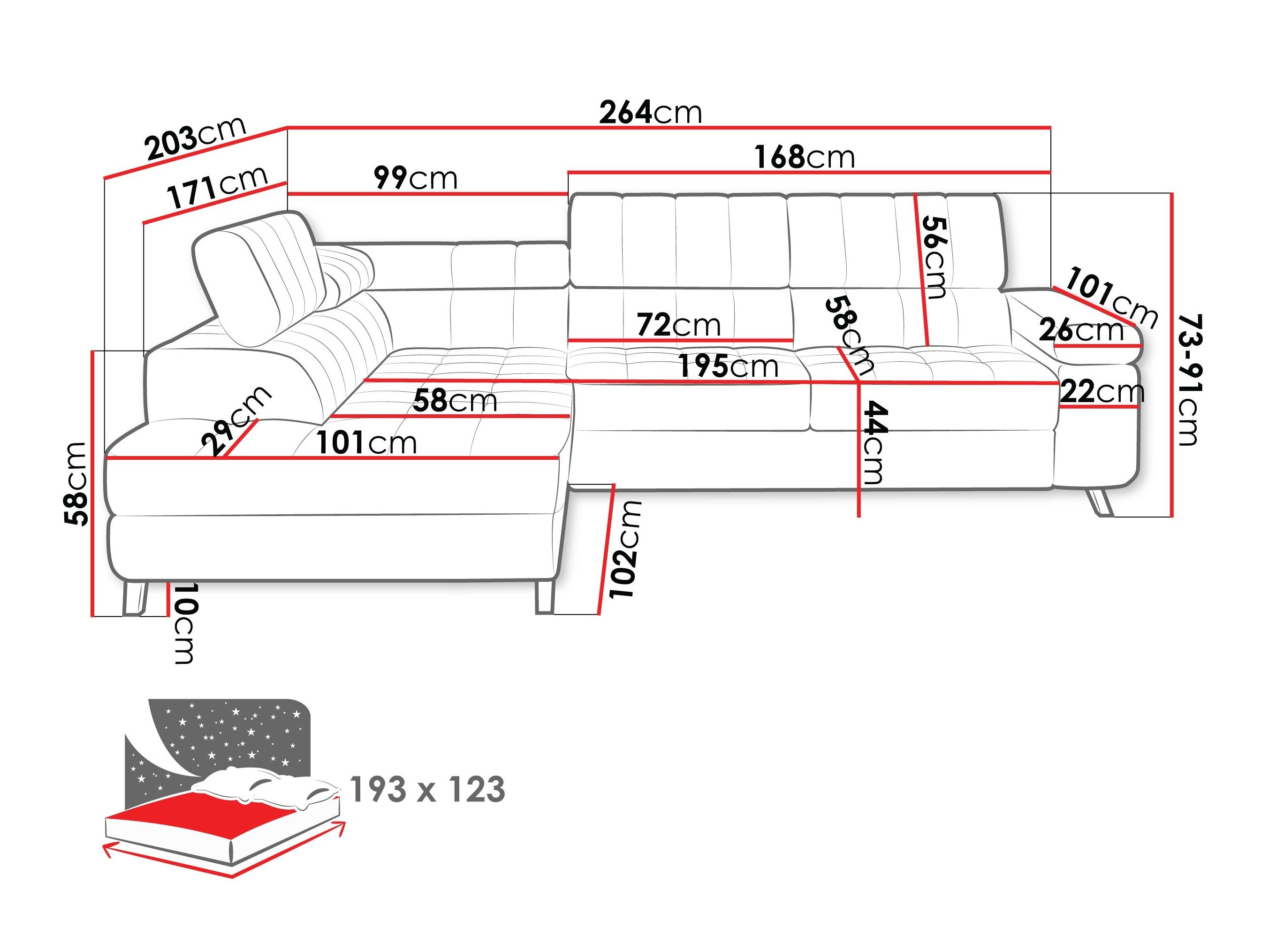 Canapé d'angle Comfivo Agnus (Corbett 78)