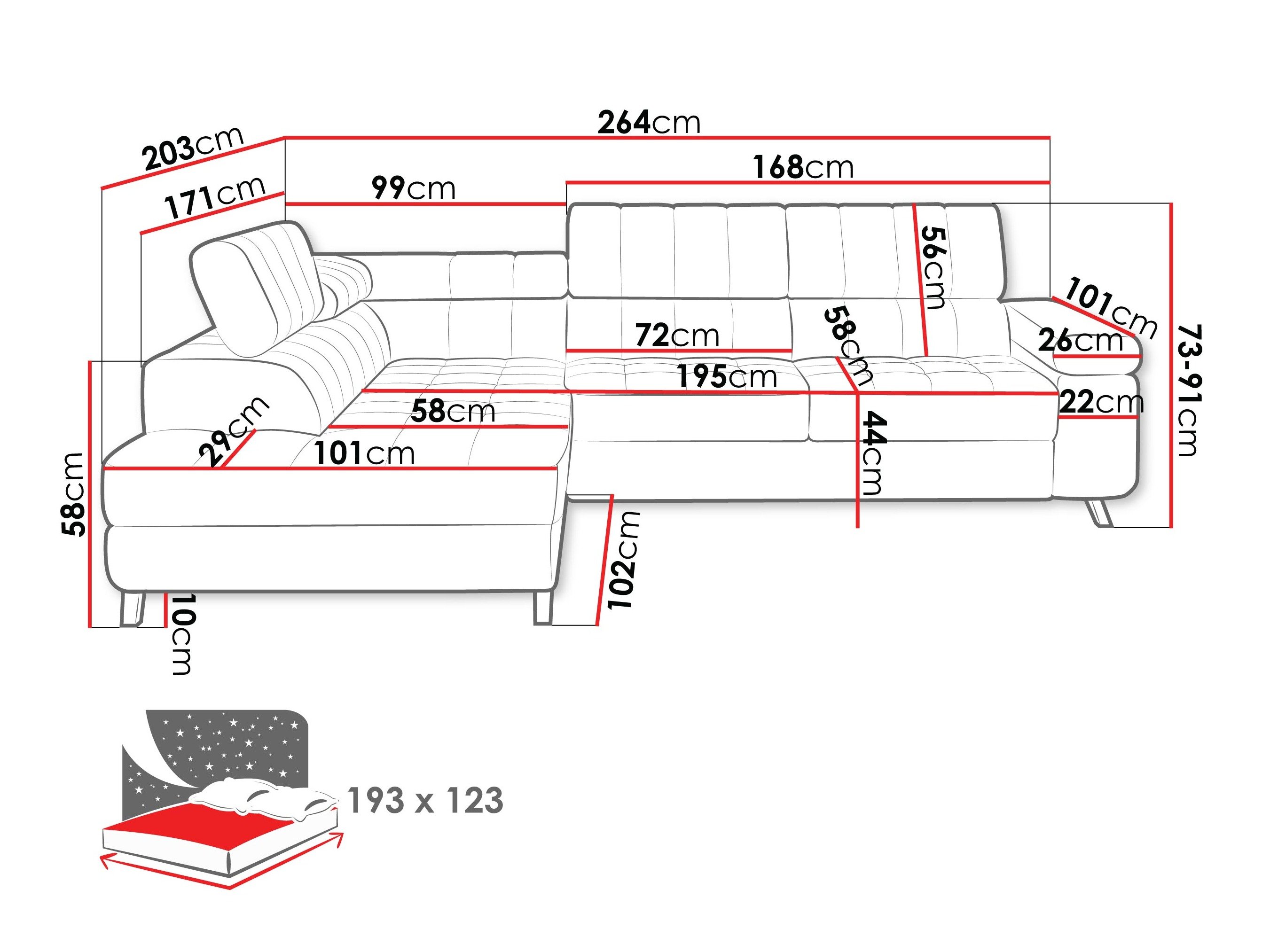 Canapé d'angle Comfivo Agnus (Corbett 78)