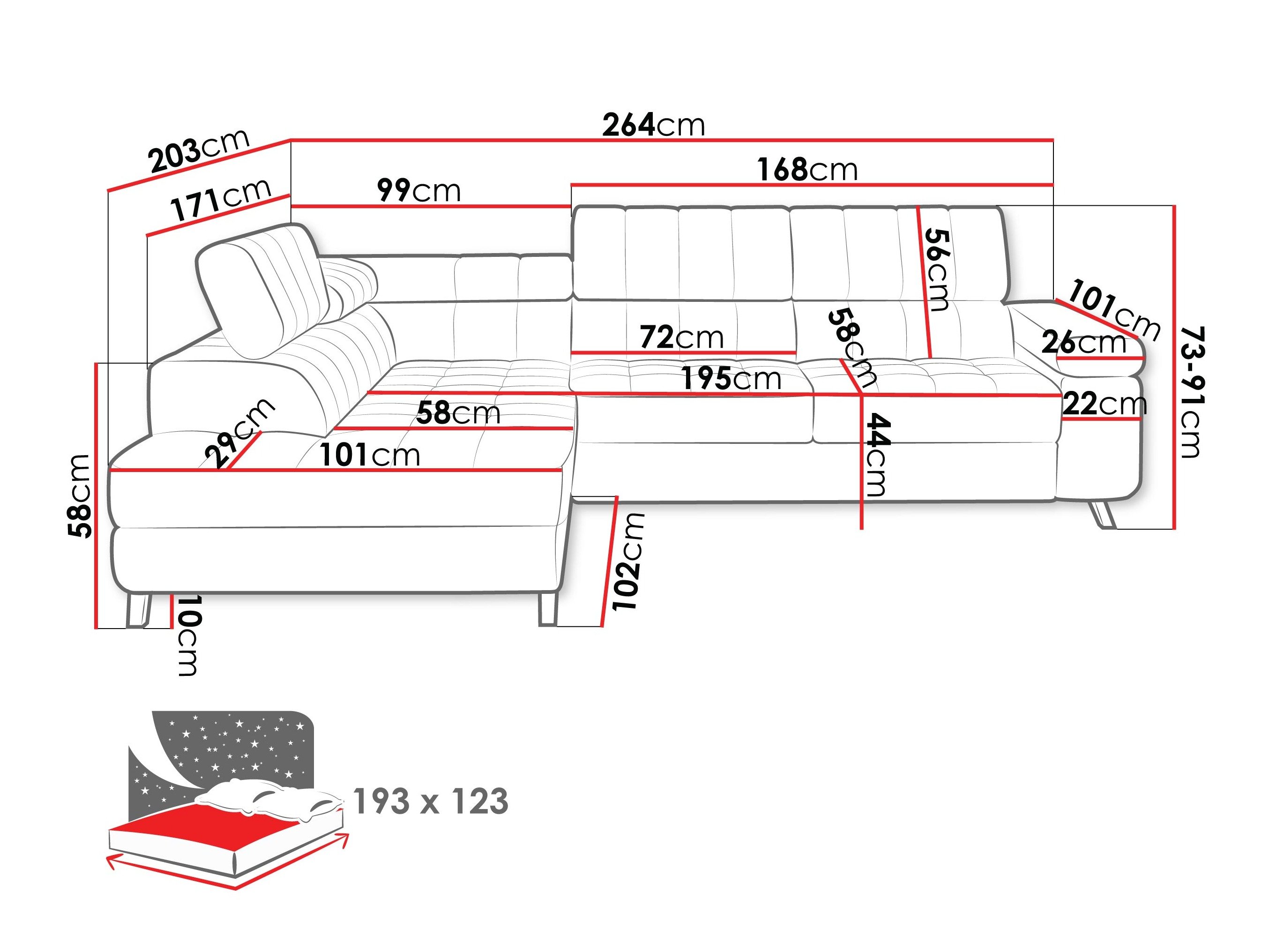 Canapé d'angle Comfivo Agnus (Manza 22)