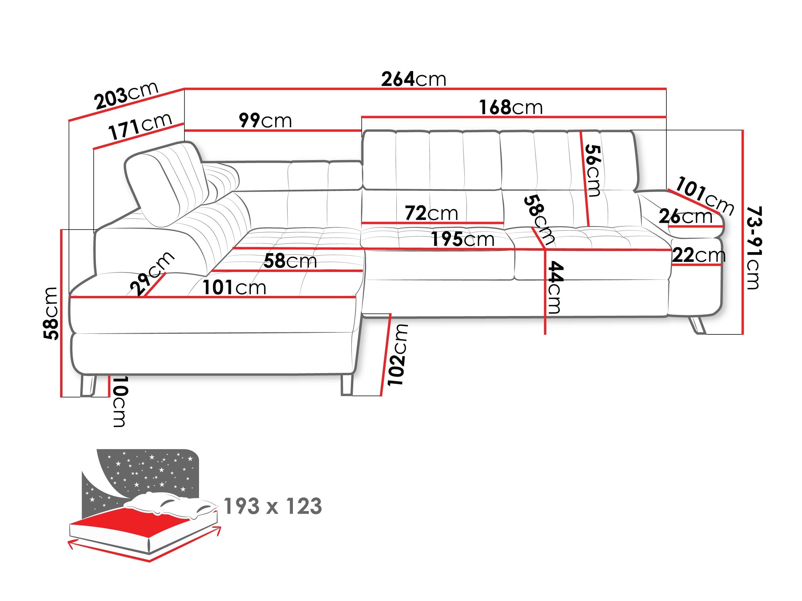 Canapé d'angle Comfivo Agnus (Manza 22)