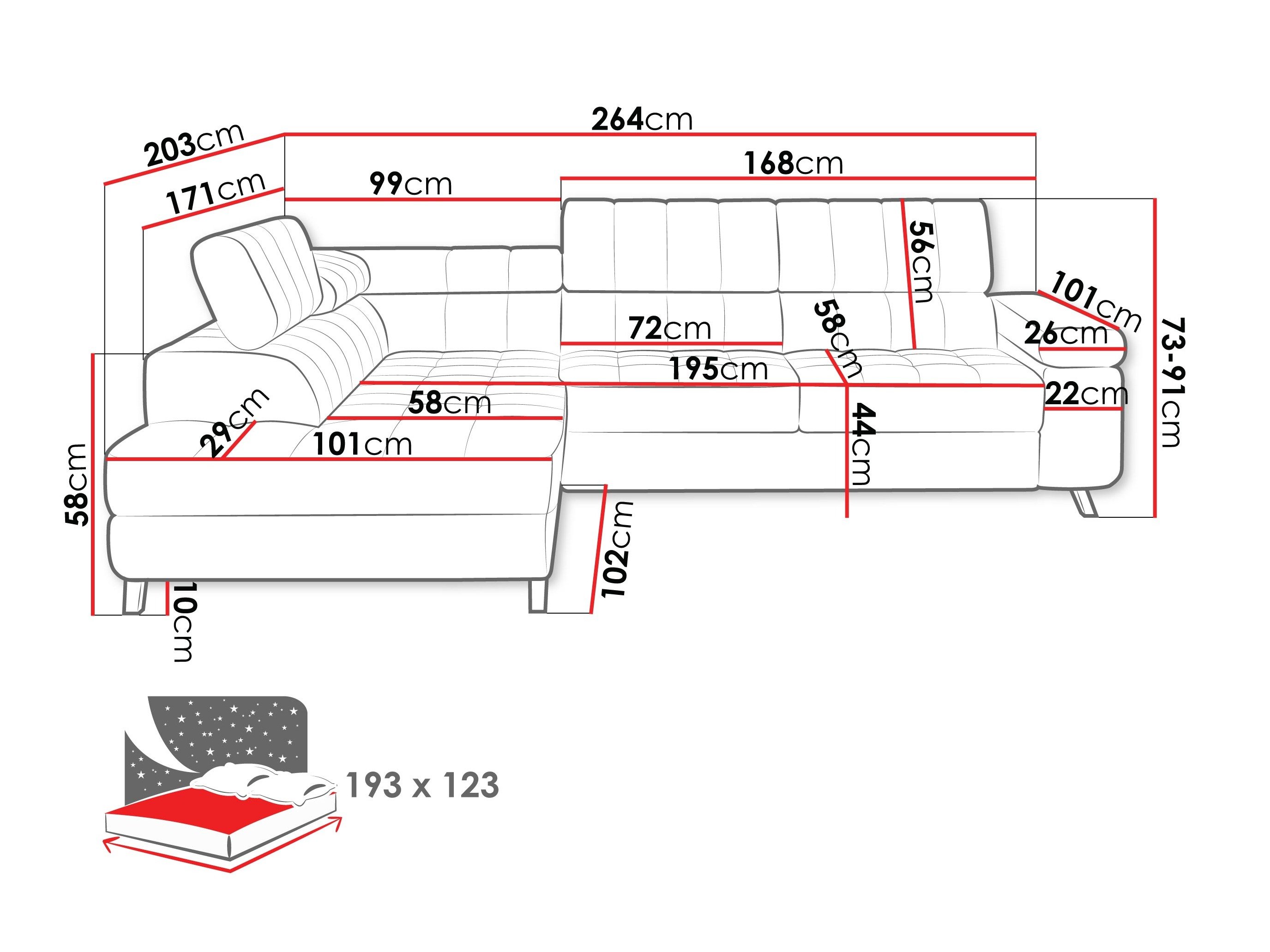 Canapé d'angle Comfivo Agnus (Zoya 03)