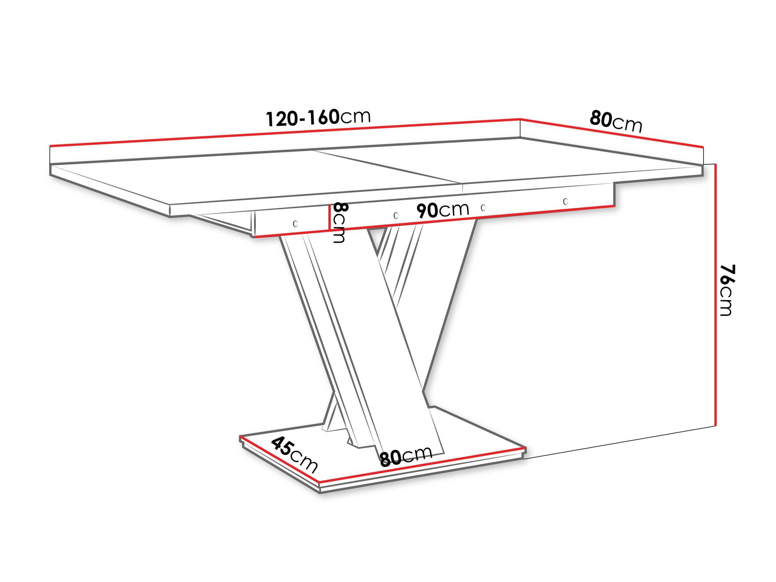 Table Goodyear 104 (Marbre noir + Noir)
