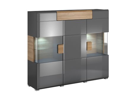 Buffet Torsone 100 (Anthracite + Gloss anthracite + Grandson chêne)