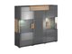 Buffet Torsone 100 (Anthracite + Gloss anthracite + Grandson chêne)