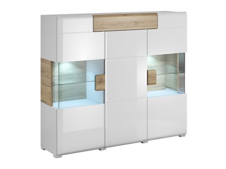 Buffet Torsone 100 (Blanc + Blanc brillant + Chêne de san remo)
