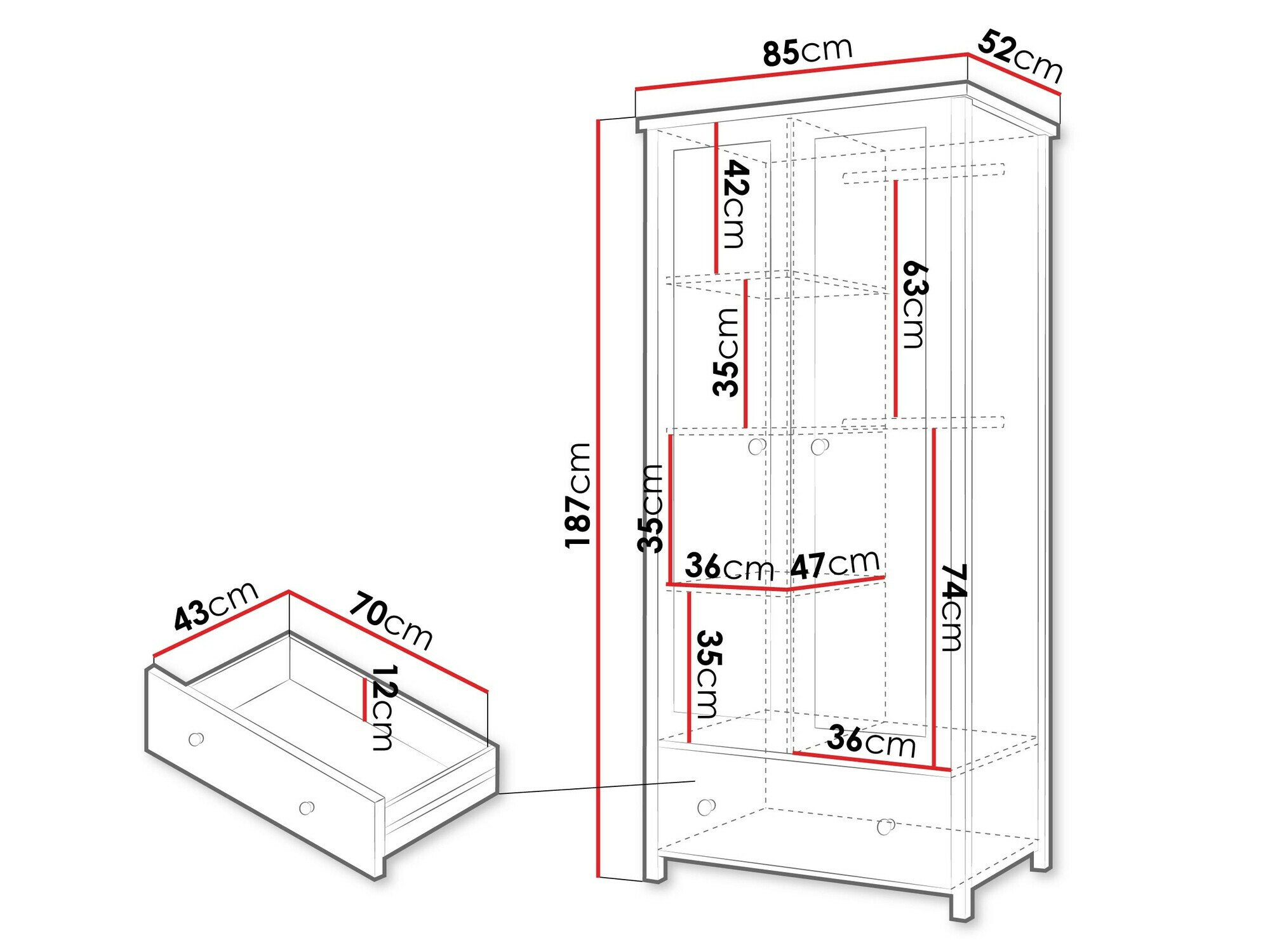 Armoire Romelbo 145 (Beige + Chêne)