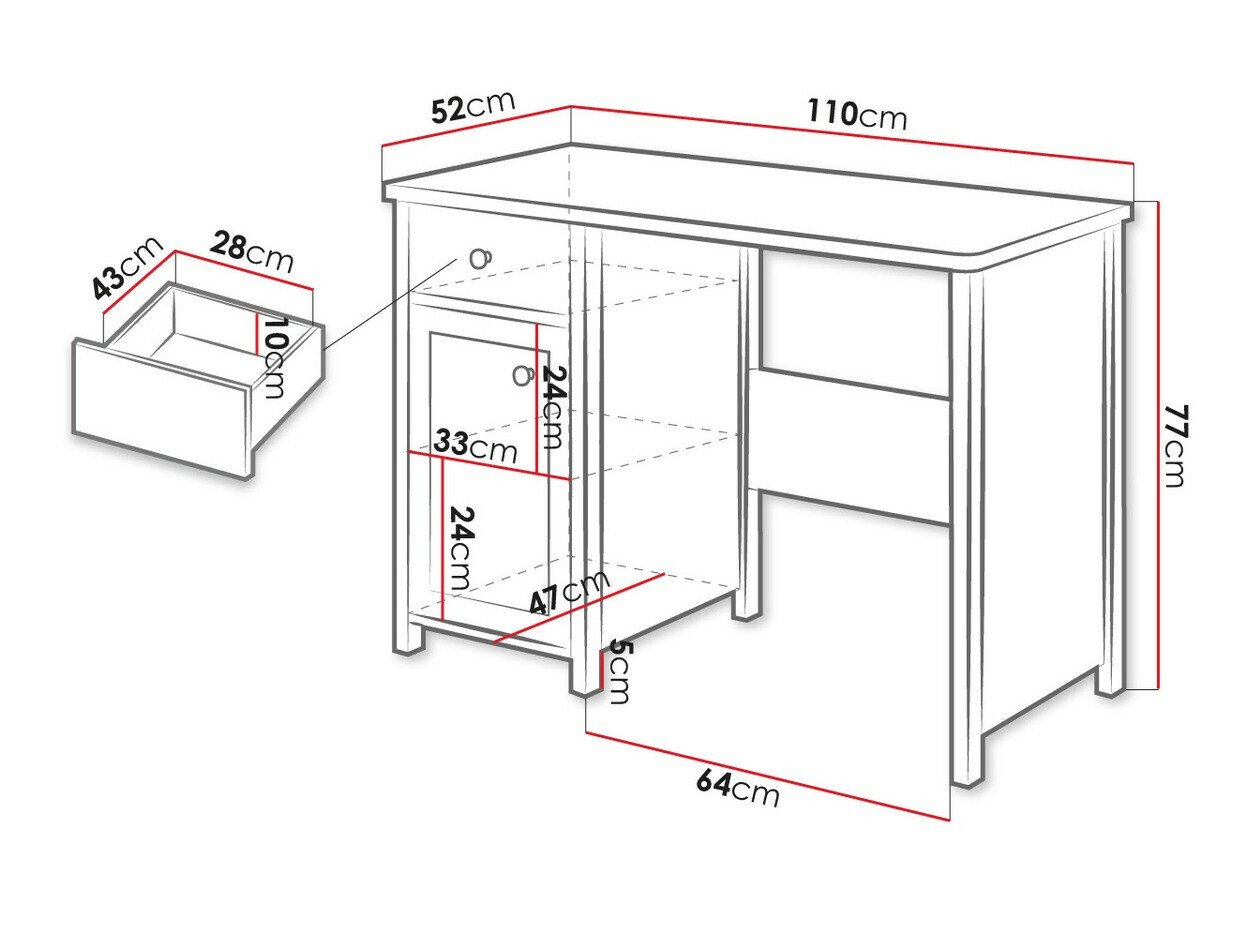 Bureau Romelbo 139 (Beige + Chêne)