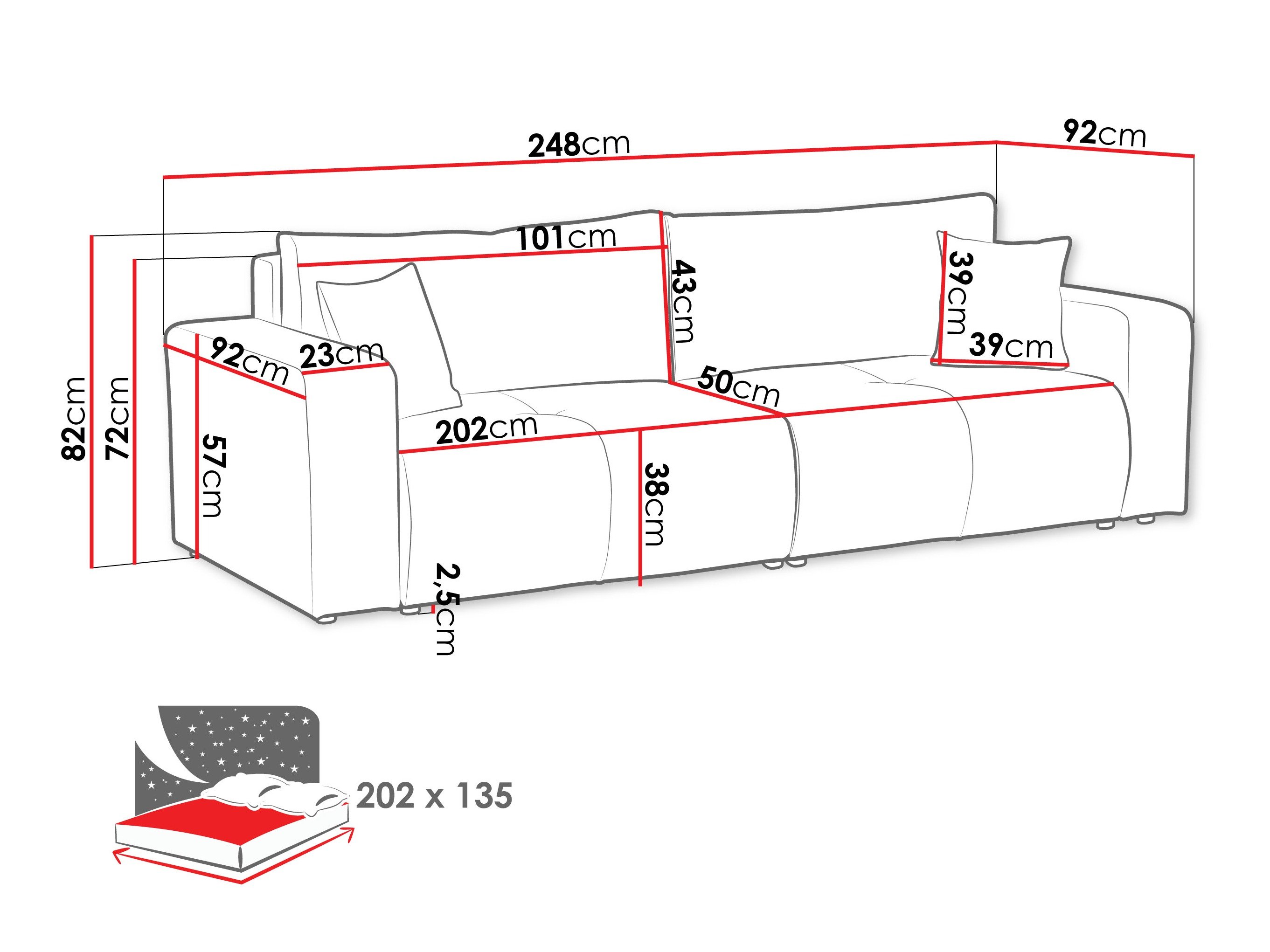 Canapé convertible Comfivo Laurus (Coral 15)
