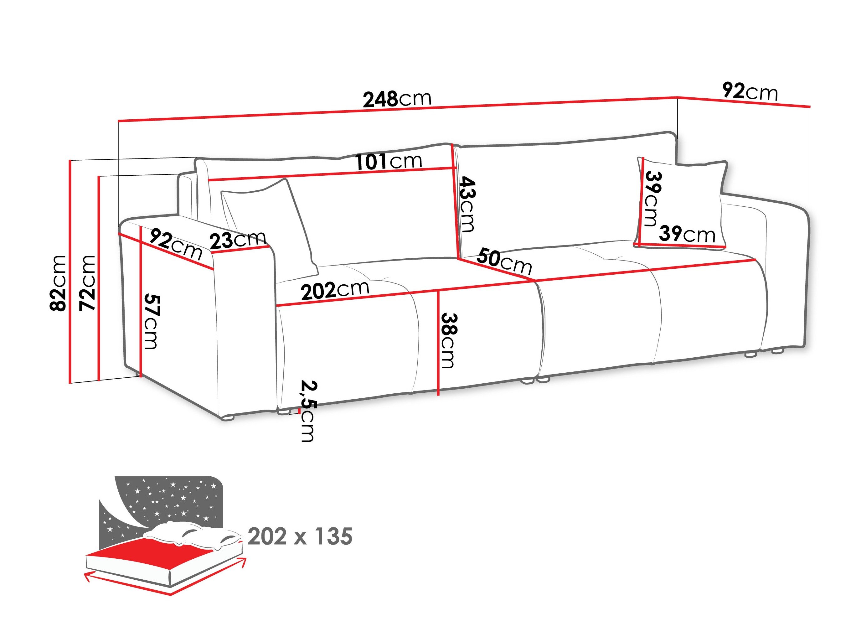Canapé convertible Comfivo Laurus (Coral 55)