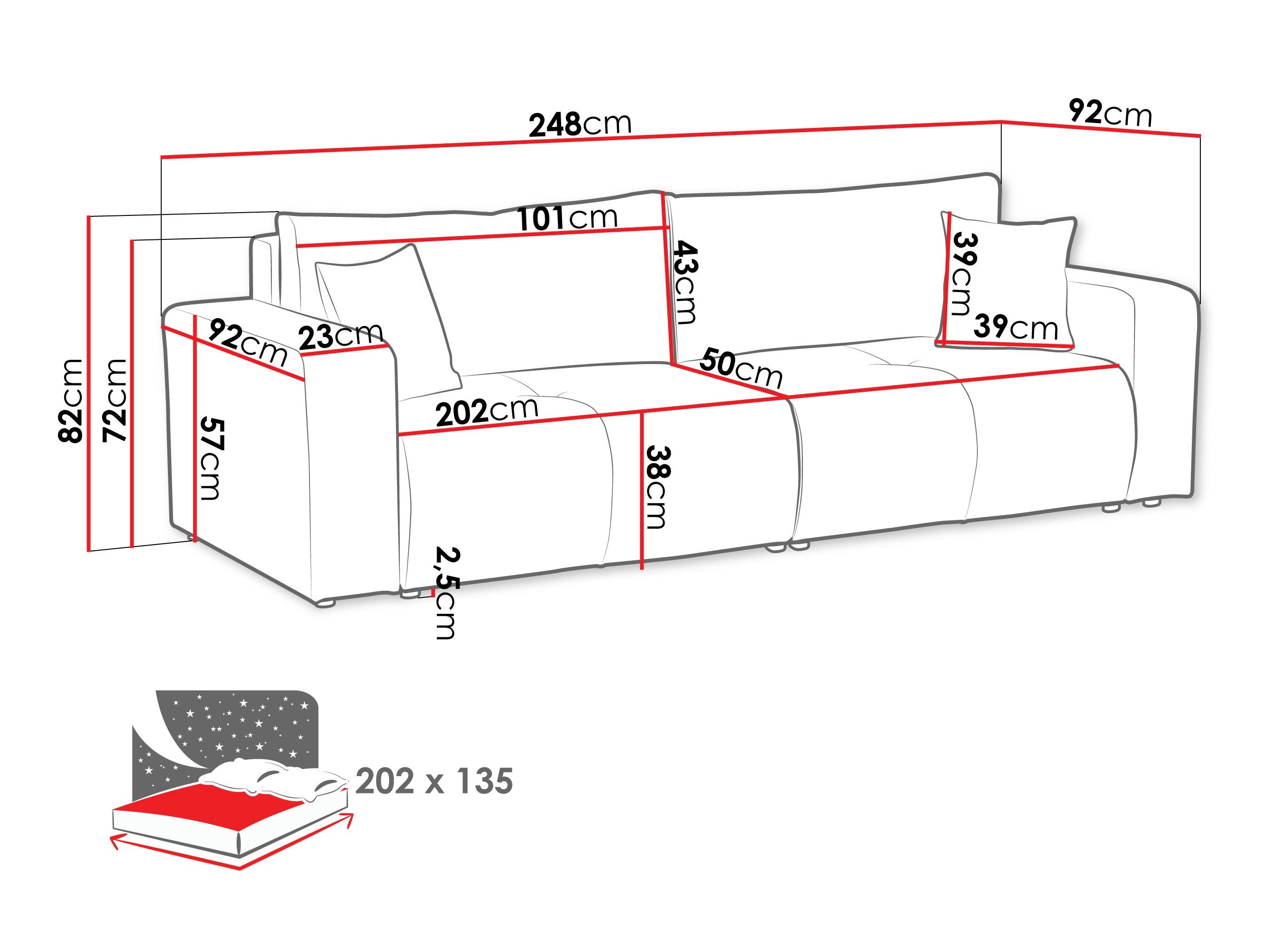 Canapé convertible Comfivo Laurus (Coral 80)