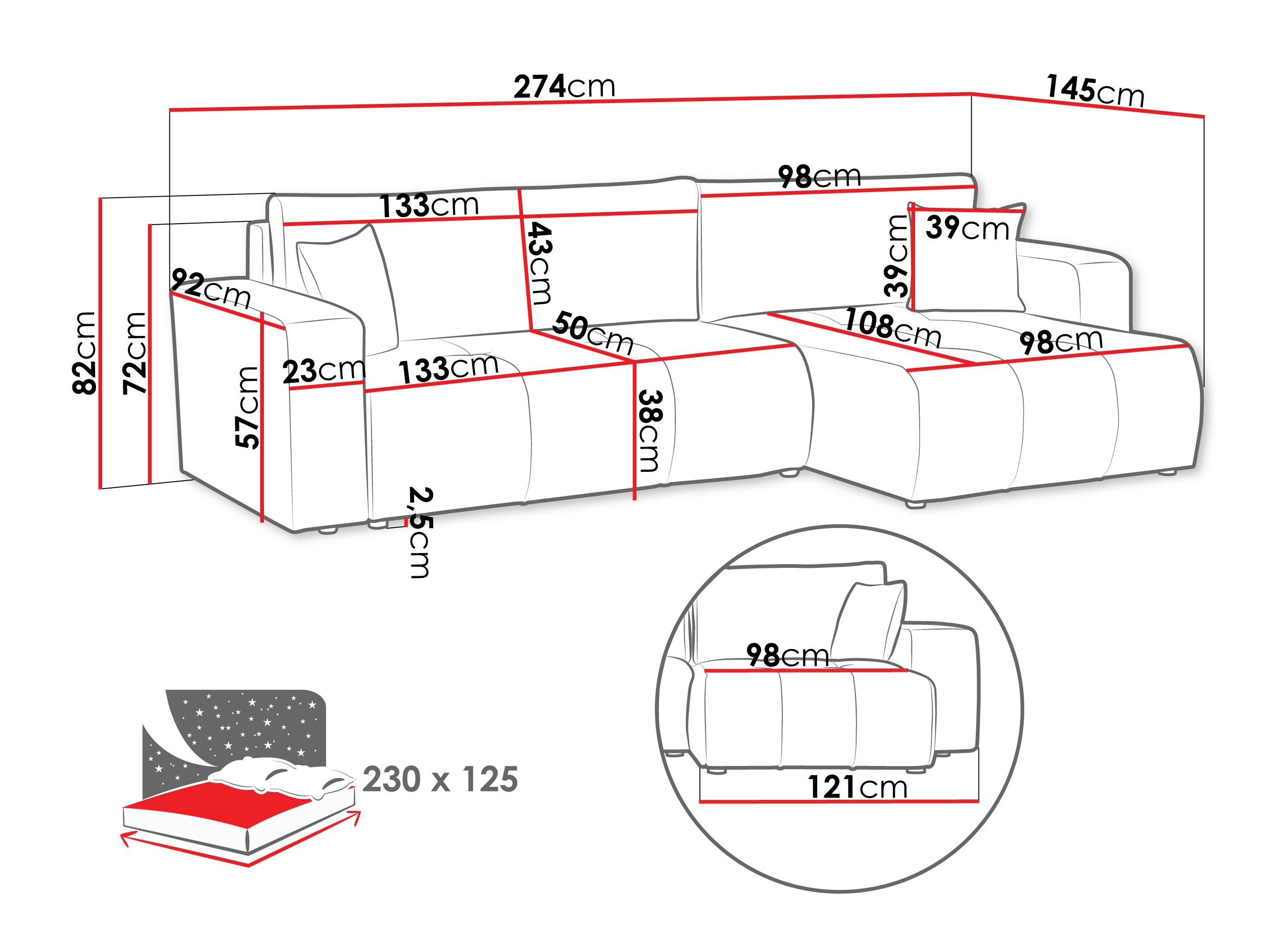 Canapé d'angle Comfivo 425 (Coral 45)