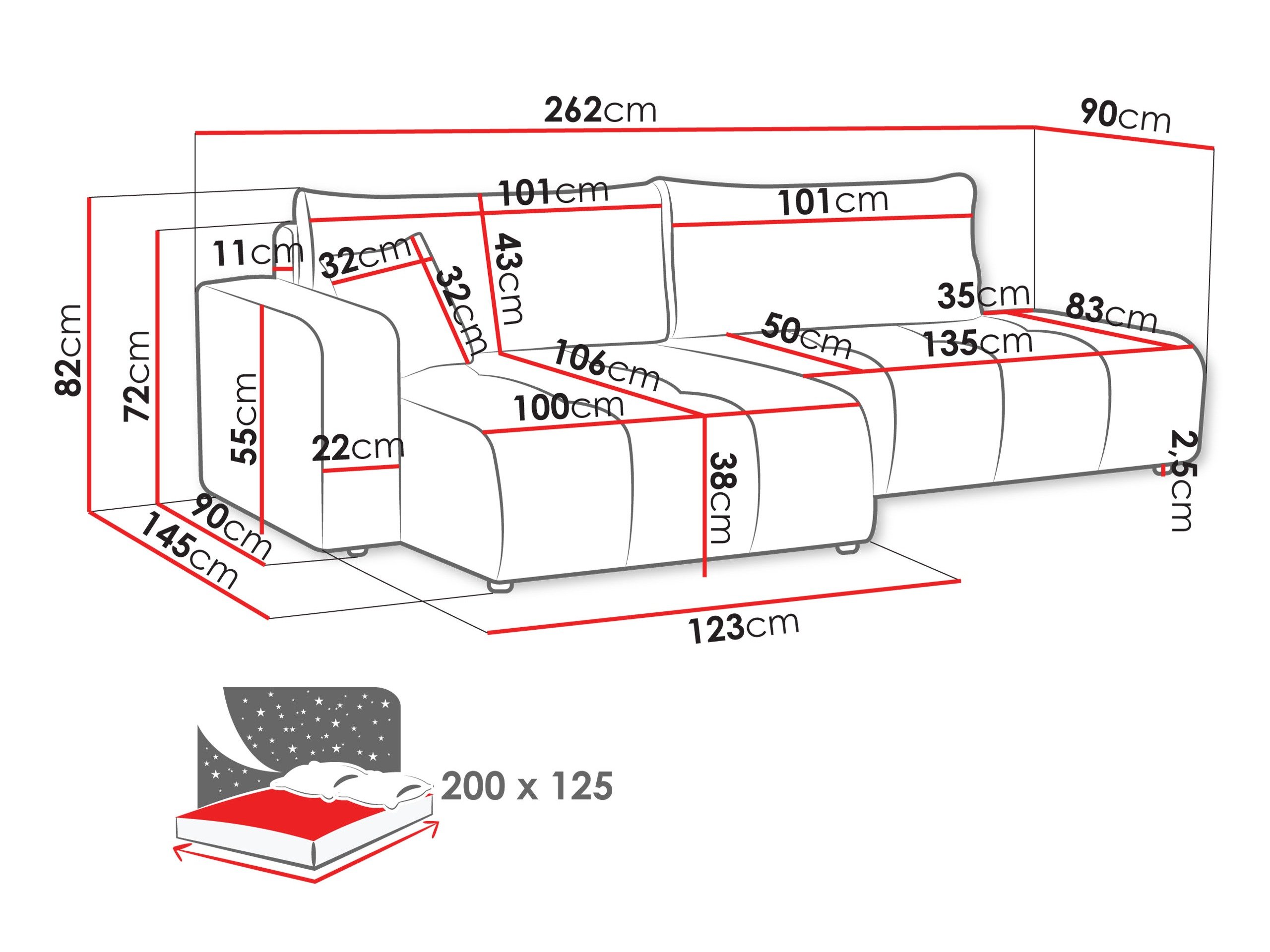Canapé d'angle Comfivo 471 (Coral 80)
