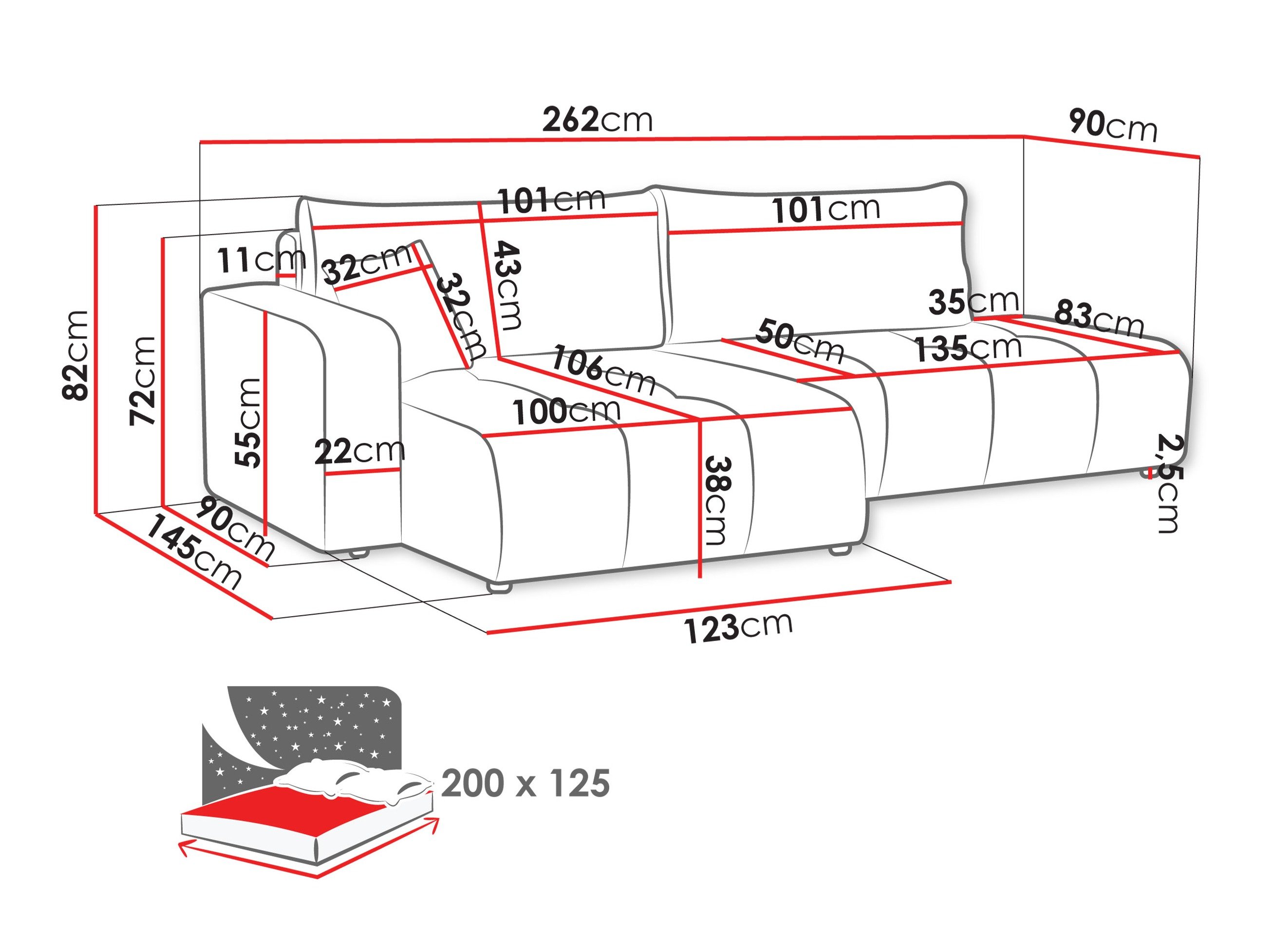 Canapé d'angle Comfivo 471 (Velo 633)