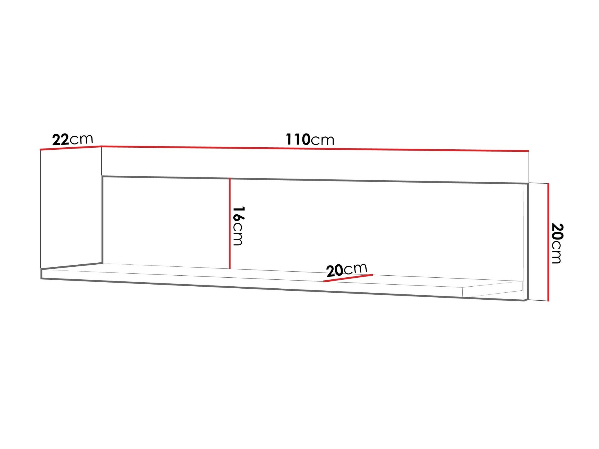 Étagère murale Romelbo 141 (Blanc + Chêne)