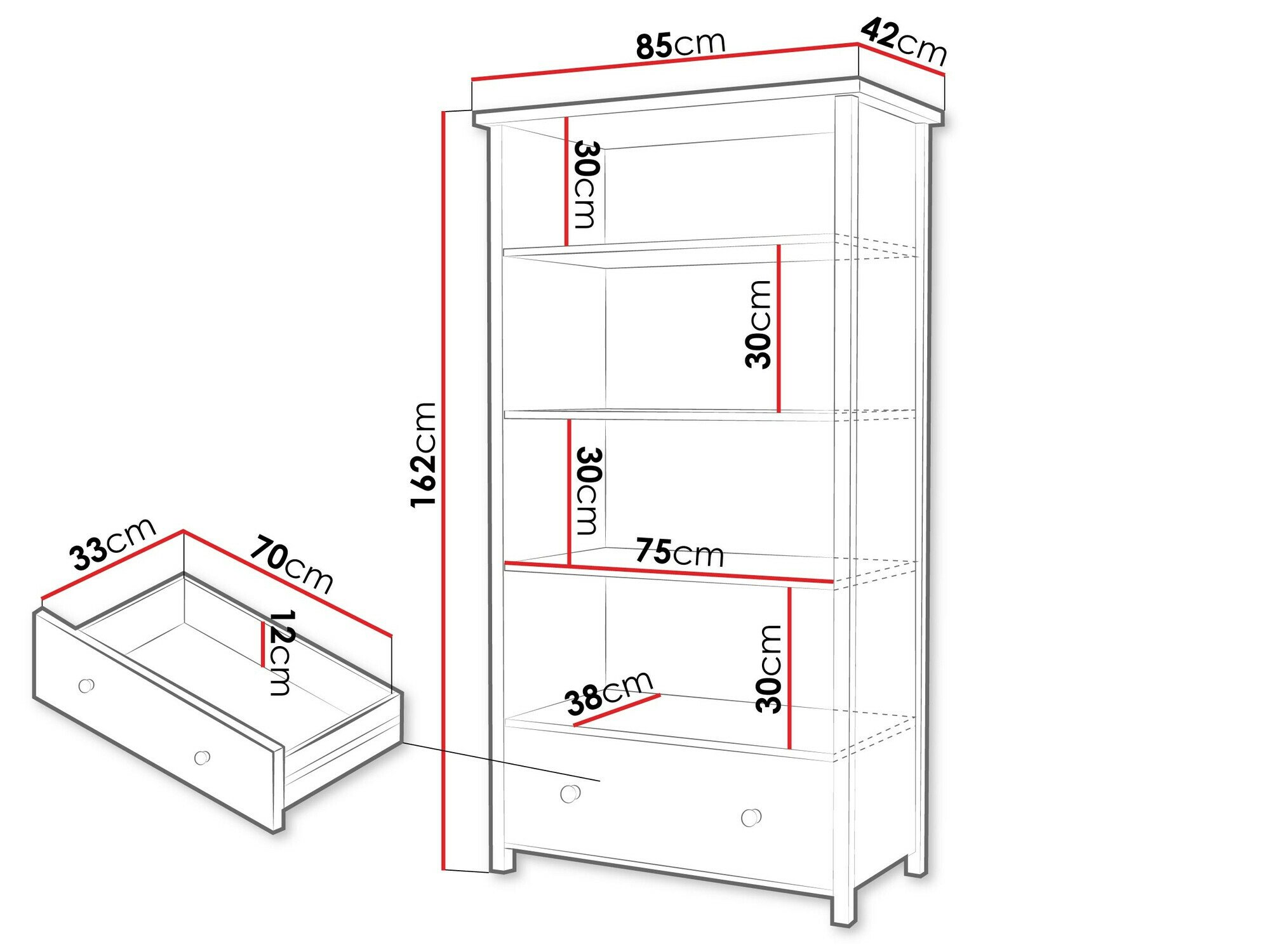 Étagère Romelbo 142 (Beige + Chêne)